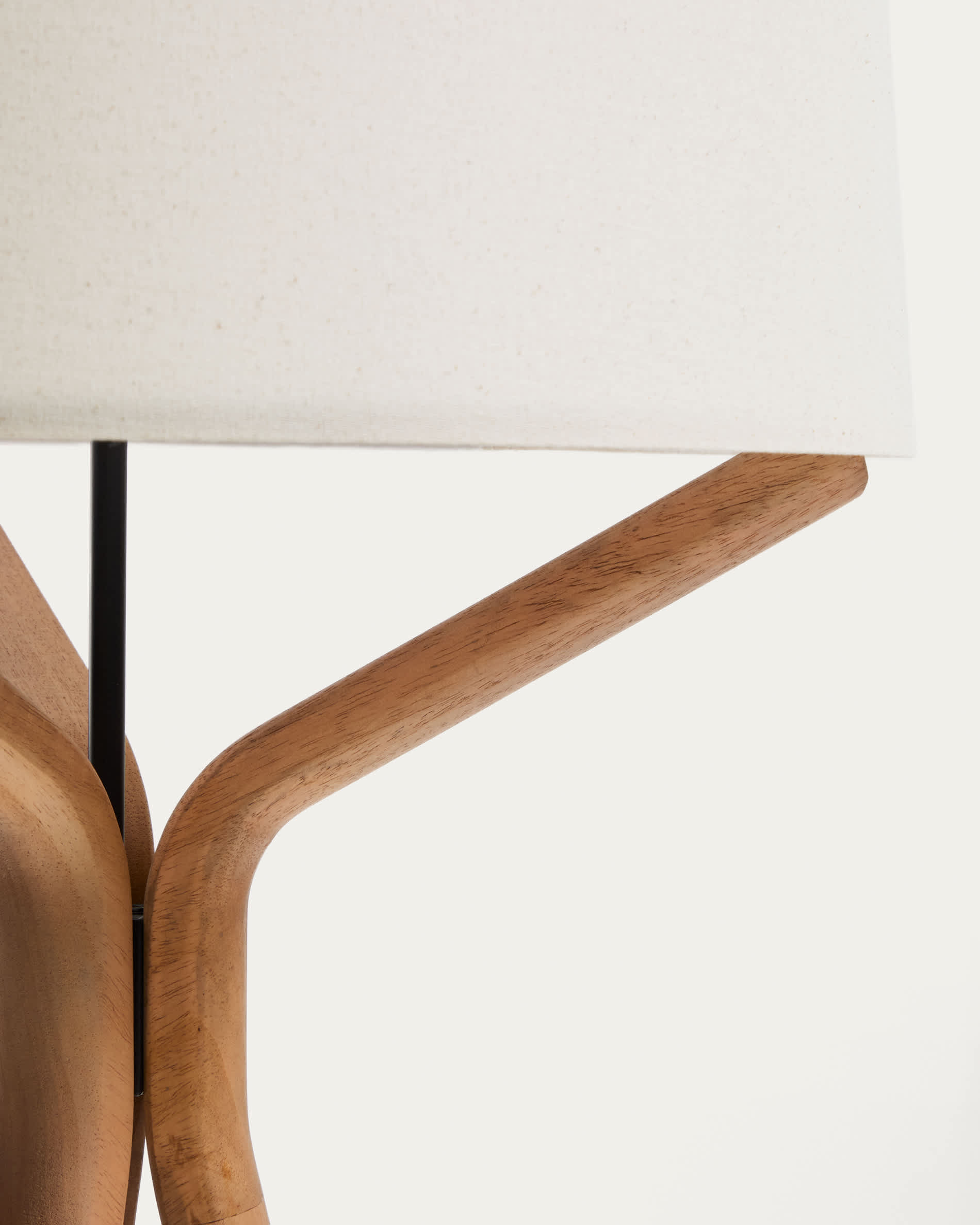 Ubira floor lamp in ash wood and linen lampshade