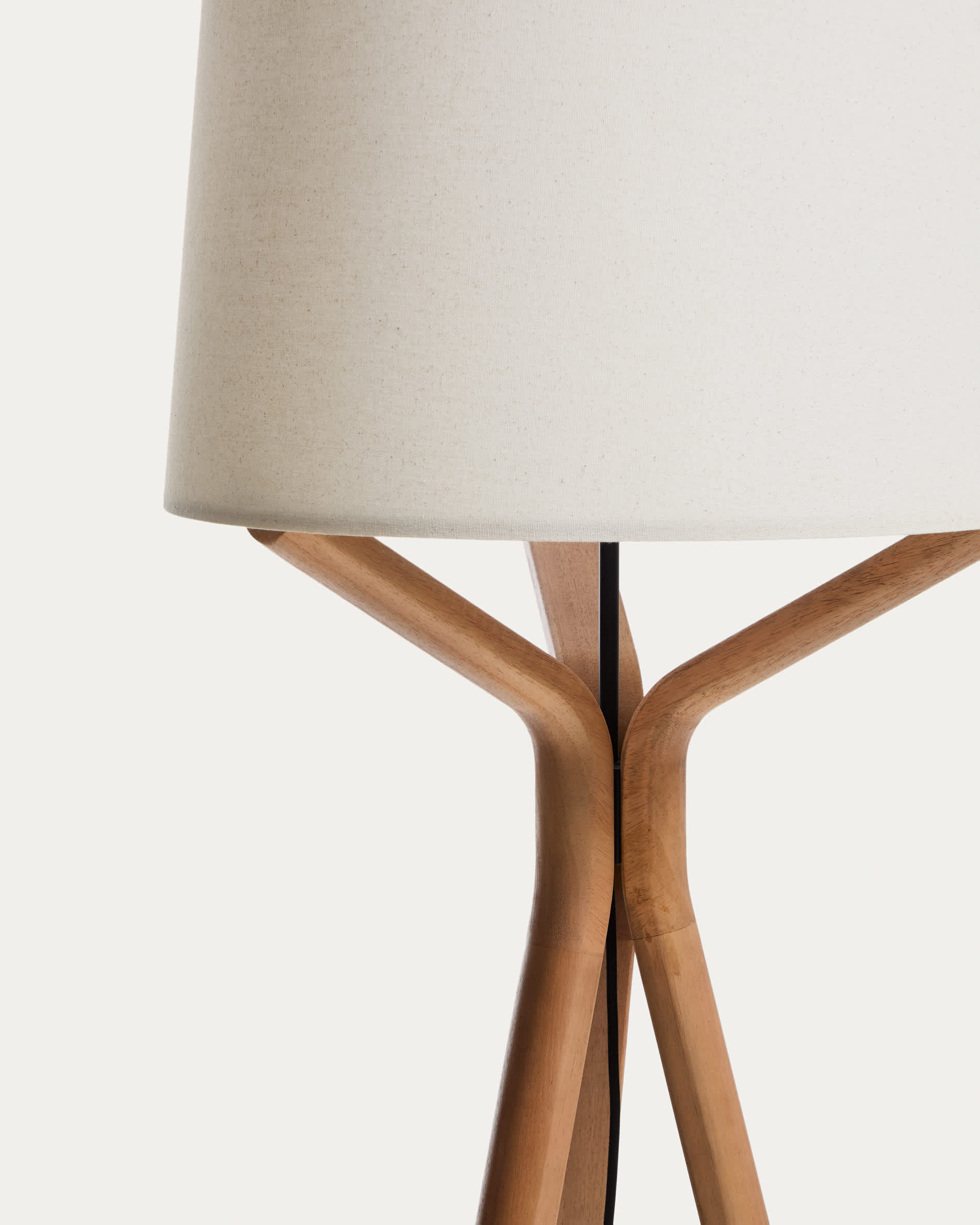 Ubira floor lamp in ash wood and linen lampshade