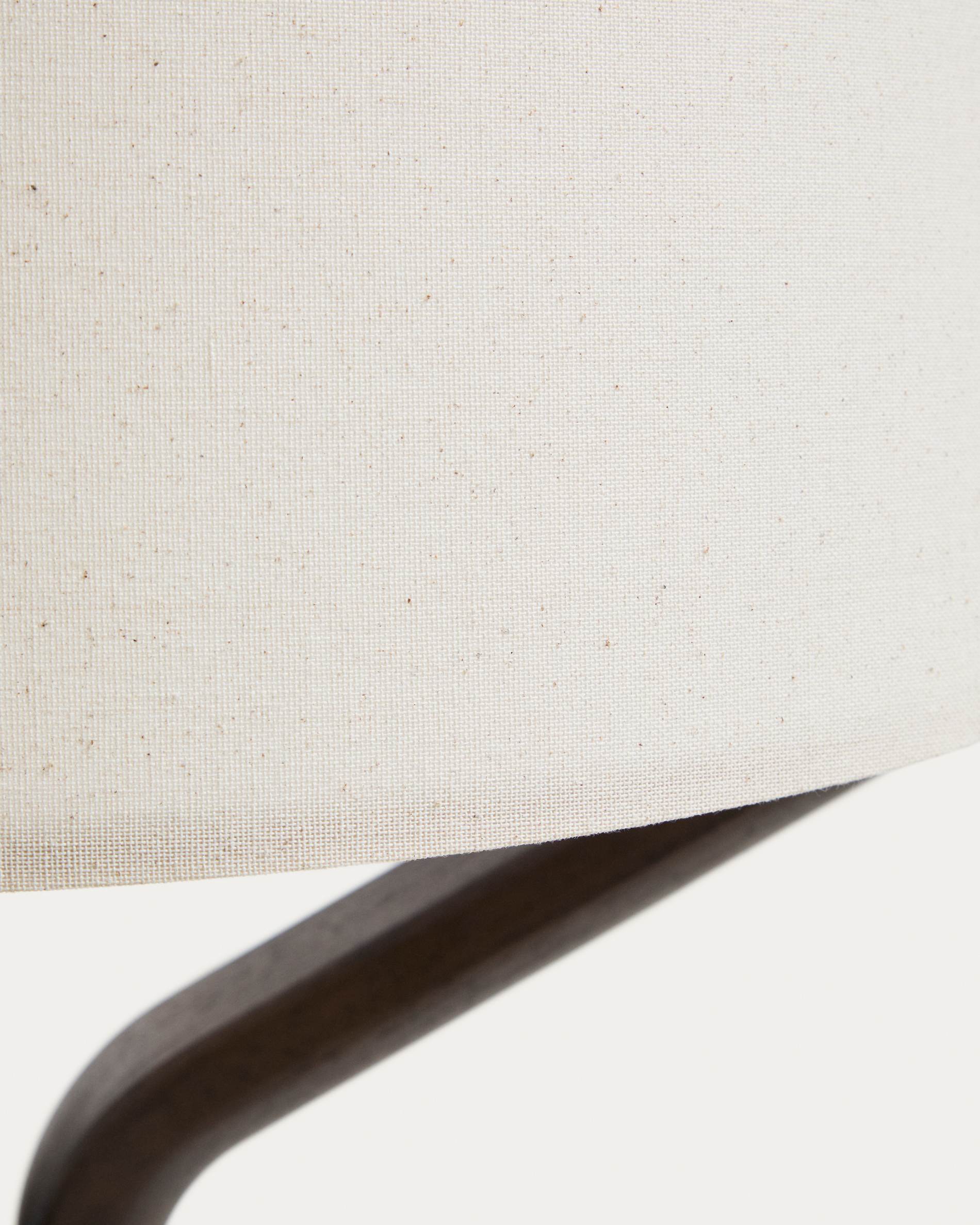 Ubira ash wood floor lamp with dark finish and linen lampshade