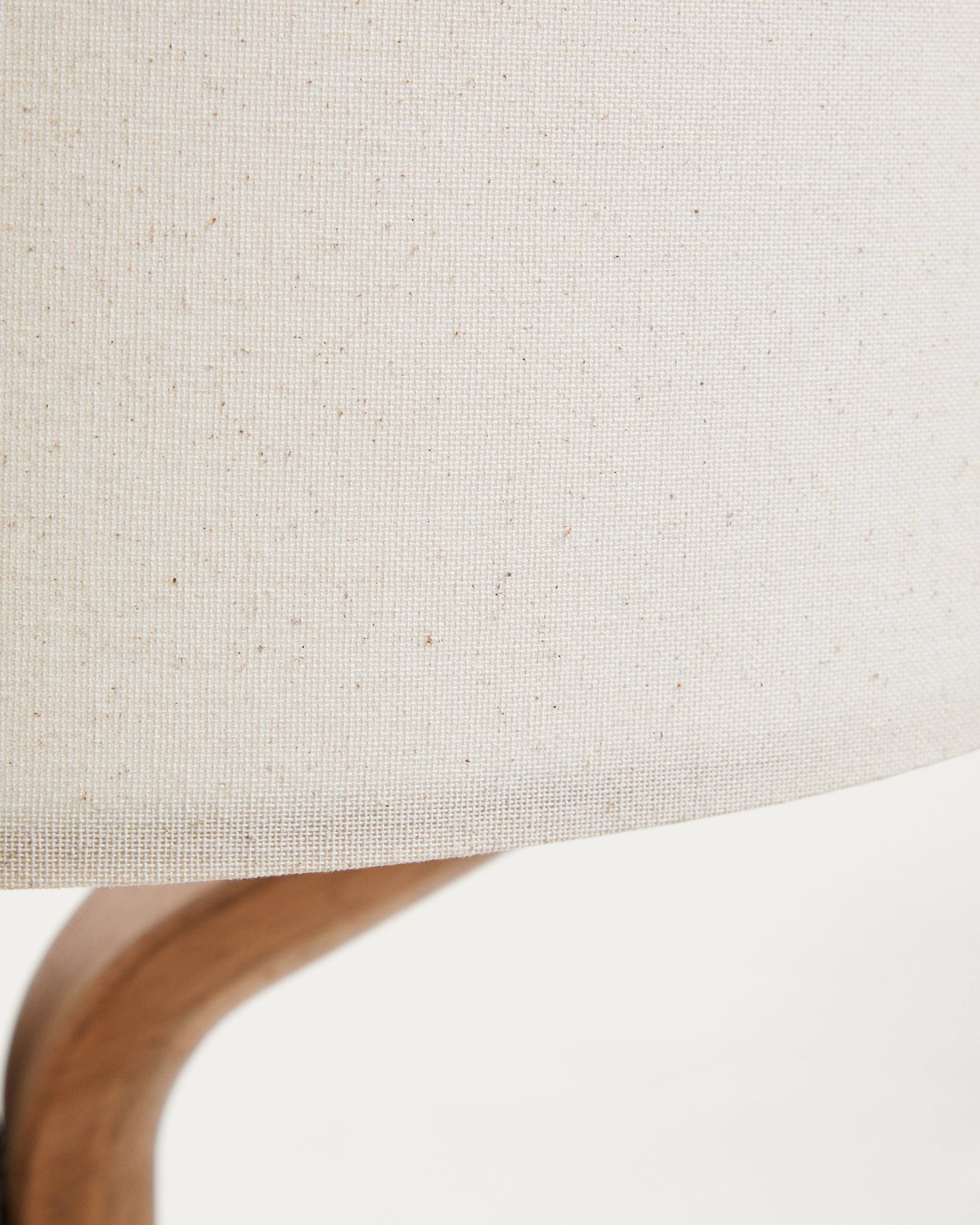 Ubira floor lamp in ash wood and linen lampshade