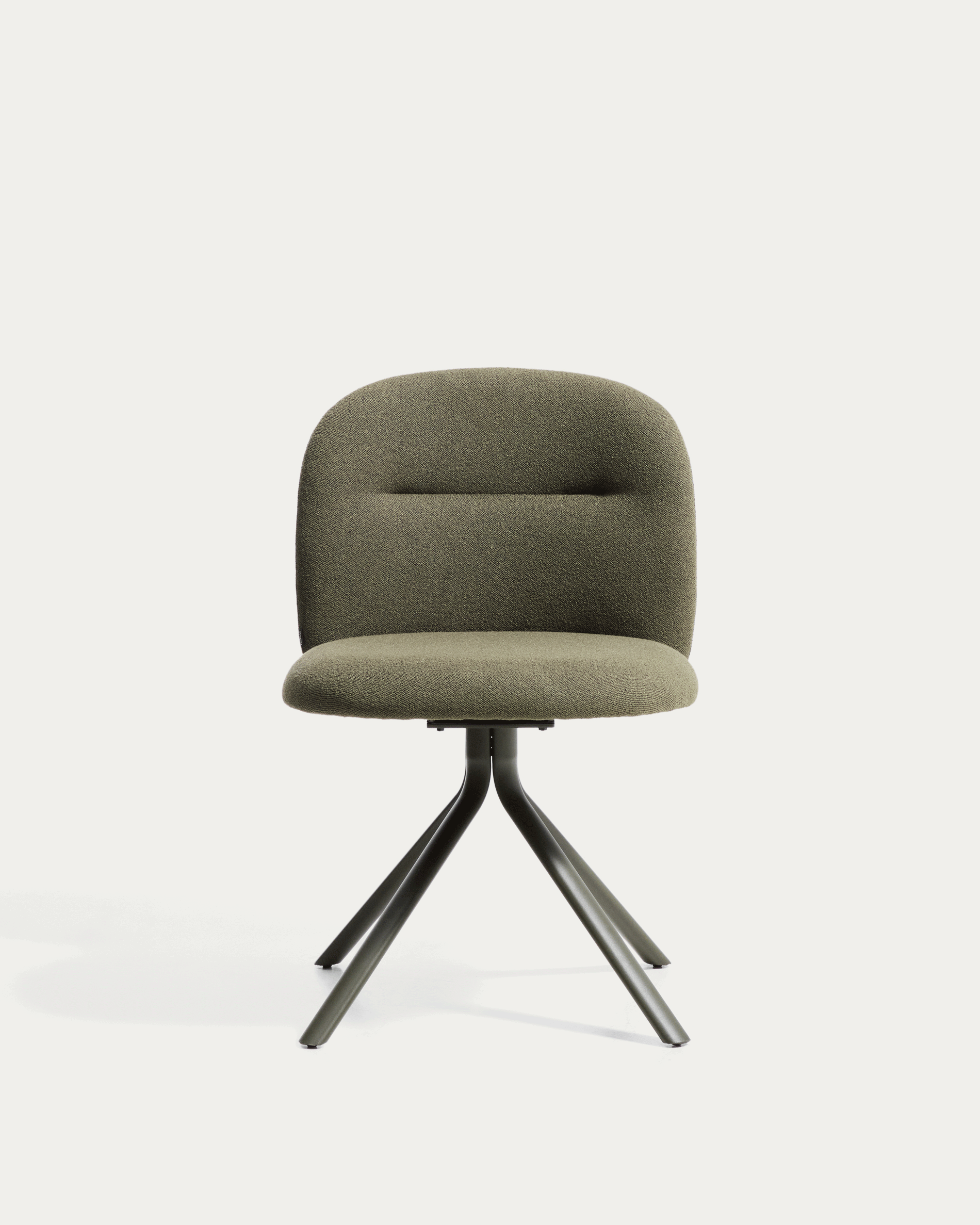 Arino green chenille swivel chair with green metal legs FSC 100%