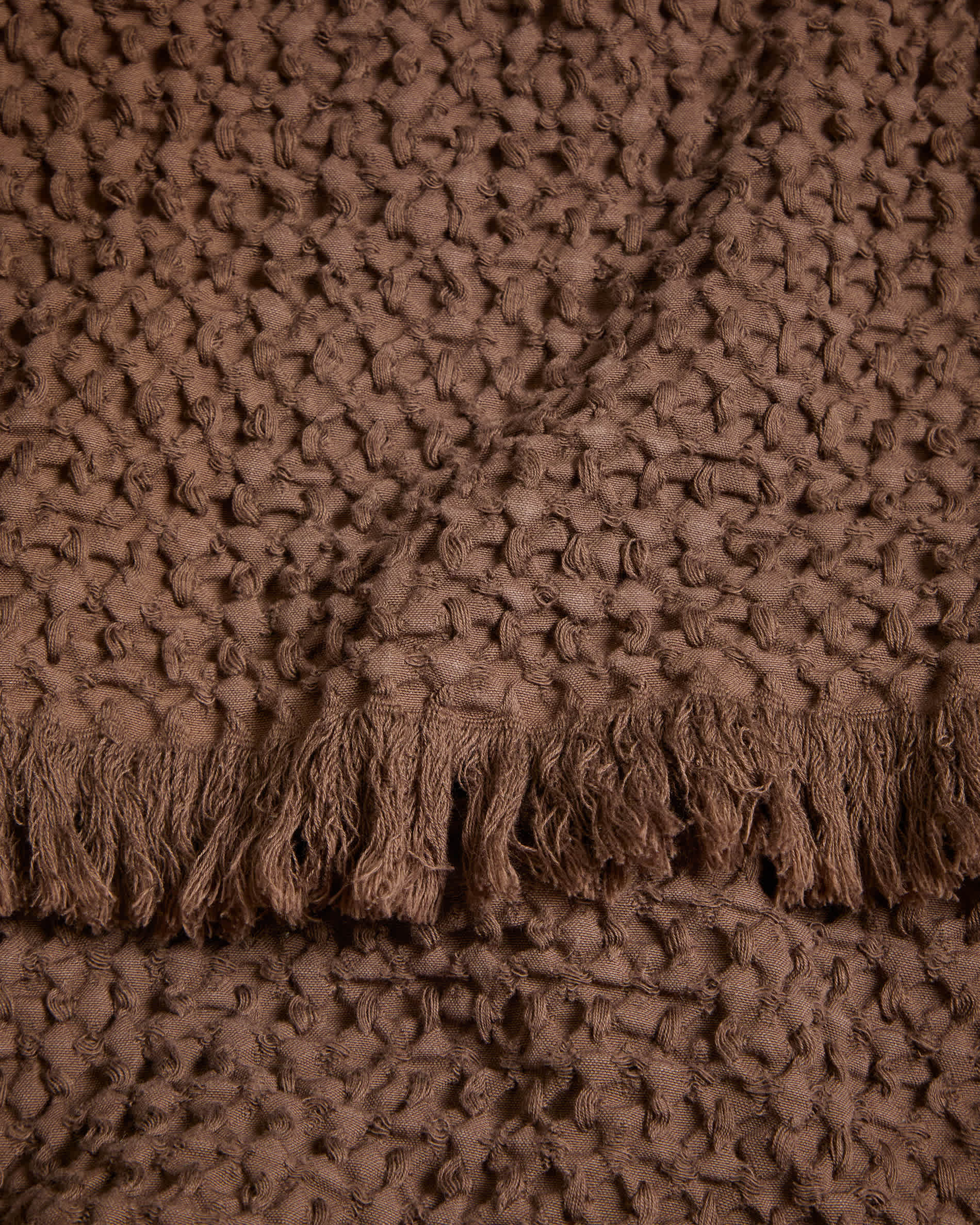 Nulina 100%-cotton brown waffle blanket 130 x 170 cm