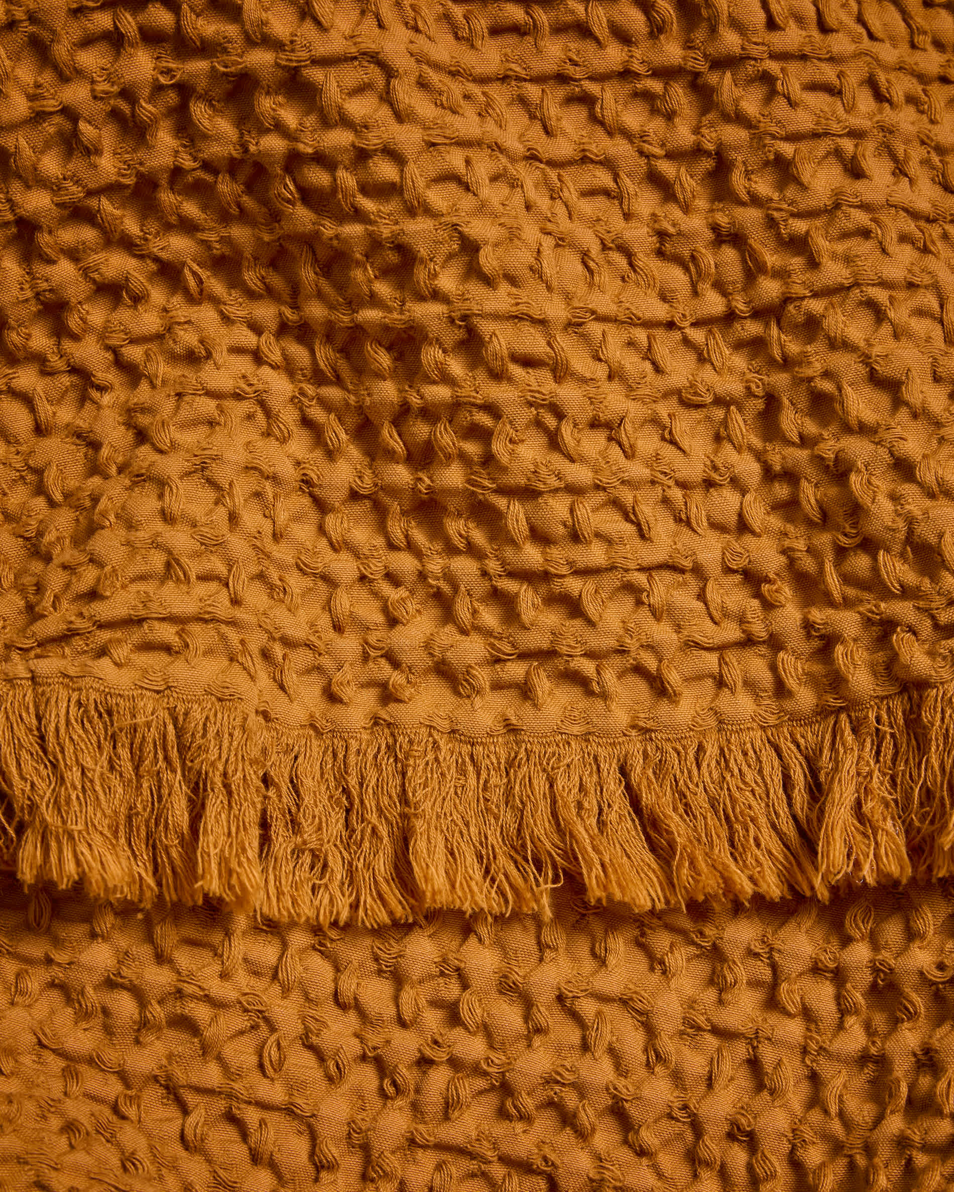 Nulina 100%-cotton waffle mustard blanket 130 x 170 cm