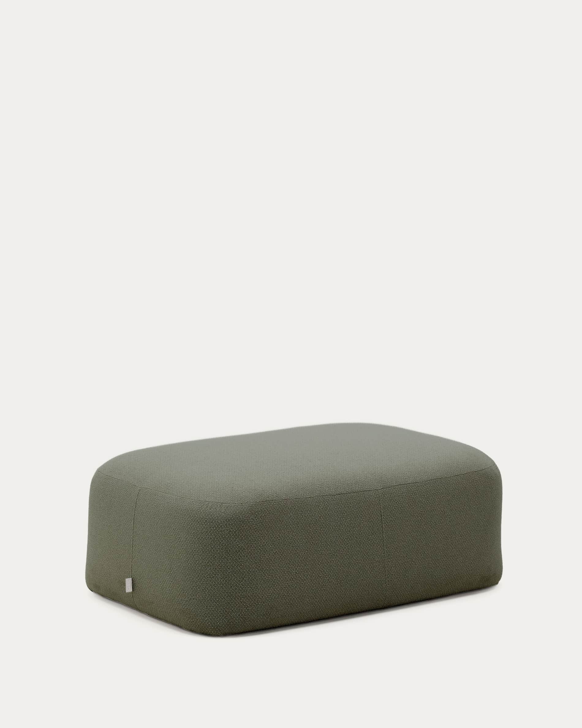 Martina fire-retardant green chenille footrest 123 x 85 cm