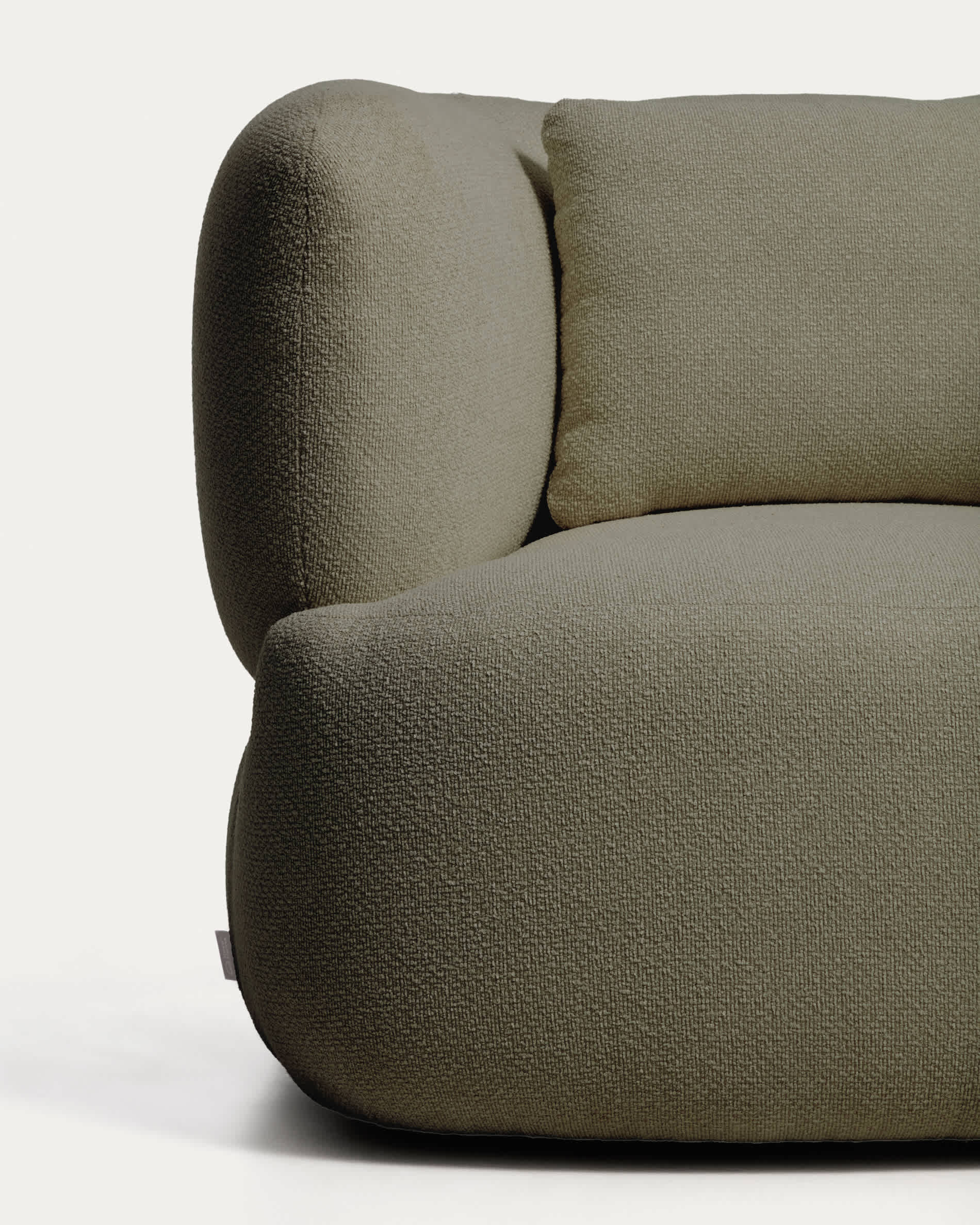 Martina fire-retardant green chenille swivel armchair with cushion FSC Mix Credit