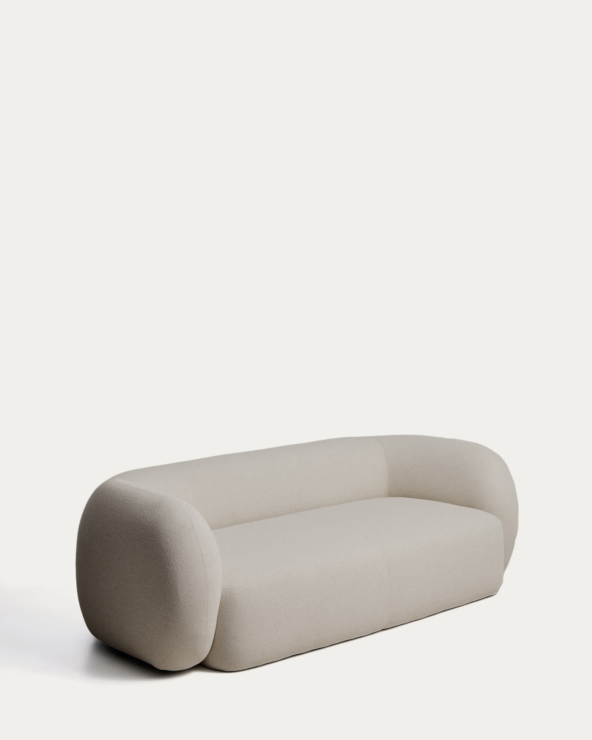 Martina fire-retardant stone-coloured bouclé 3-seater sofa 246 cm FSC Mix Credit