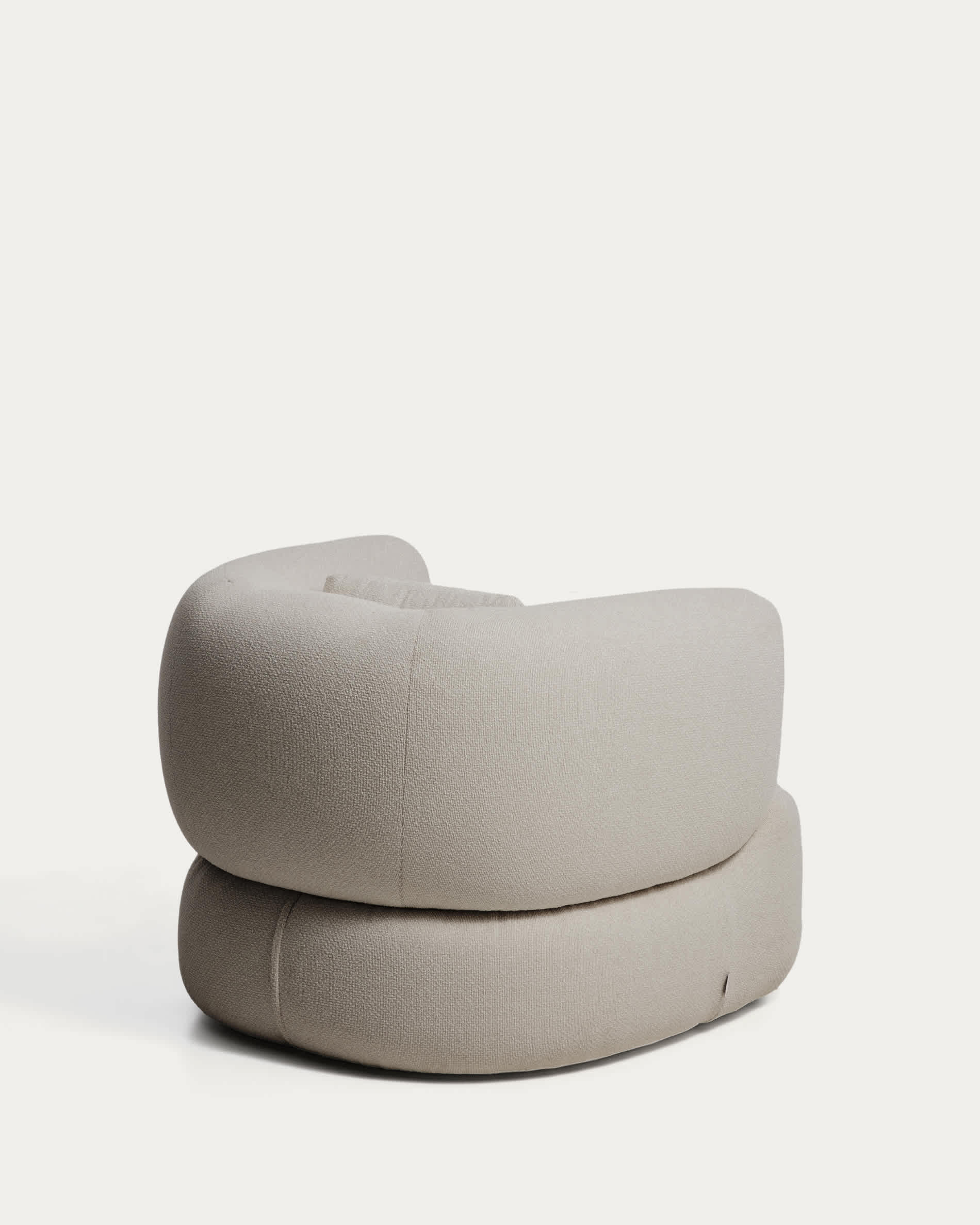Martina fire-retardant stone-coloured chenille armchair with cushion FSC Mix Credit