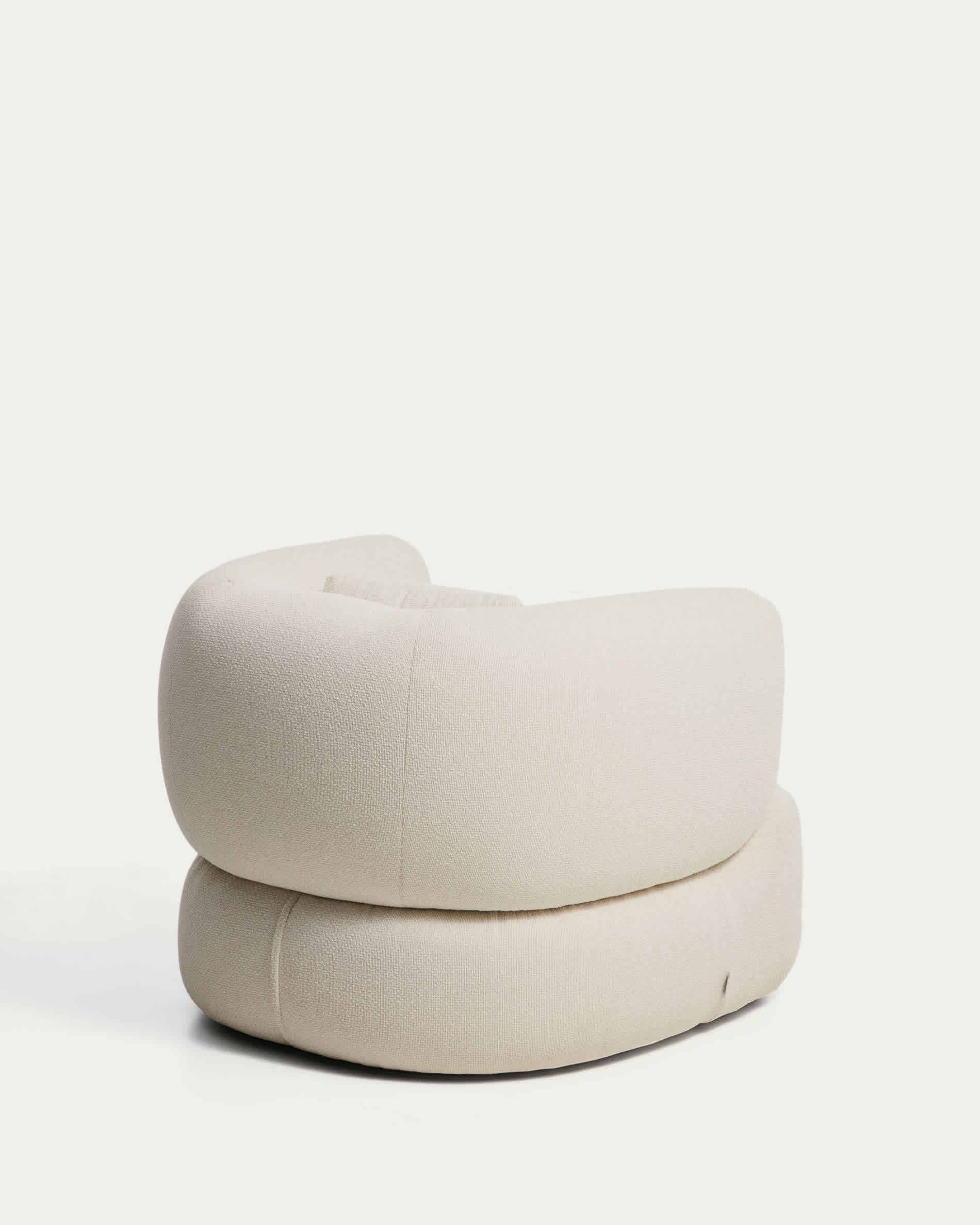 Martina fire-retardant ecru chenille armchair with cushion FSC Mix Credit