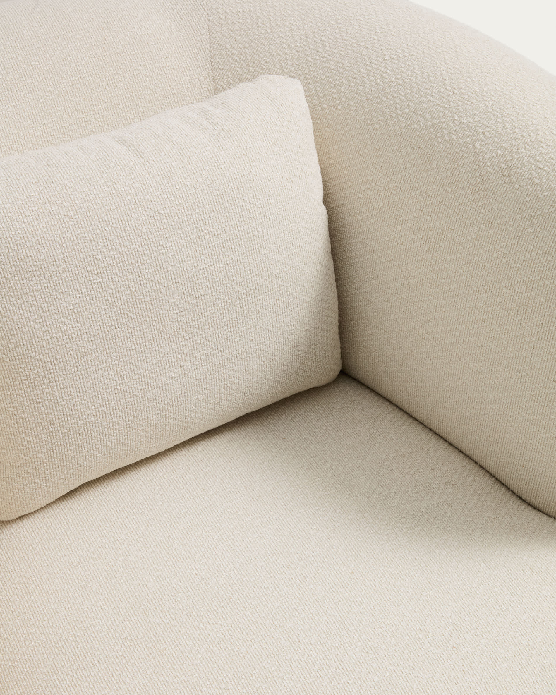 Martina fire-retardant ecru chenille swivel armchair with cushion FSC Mix Credit