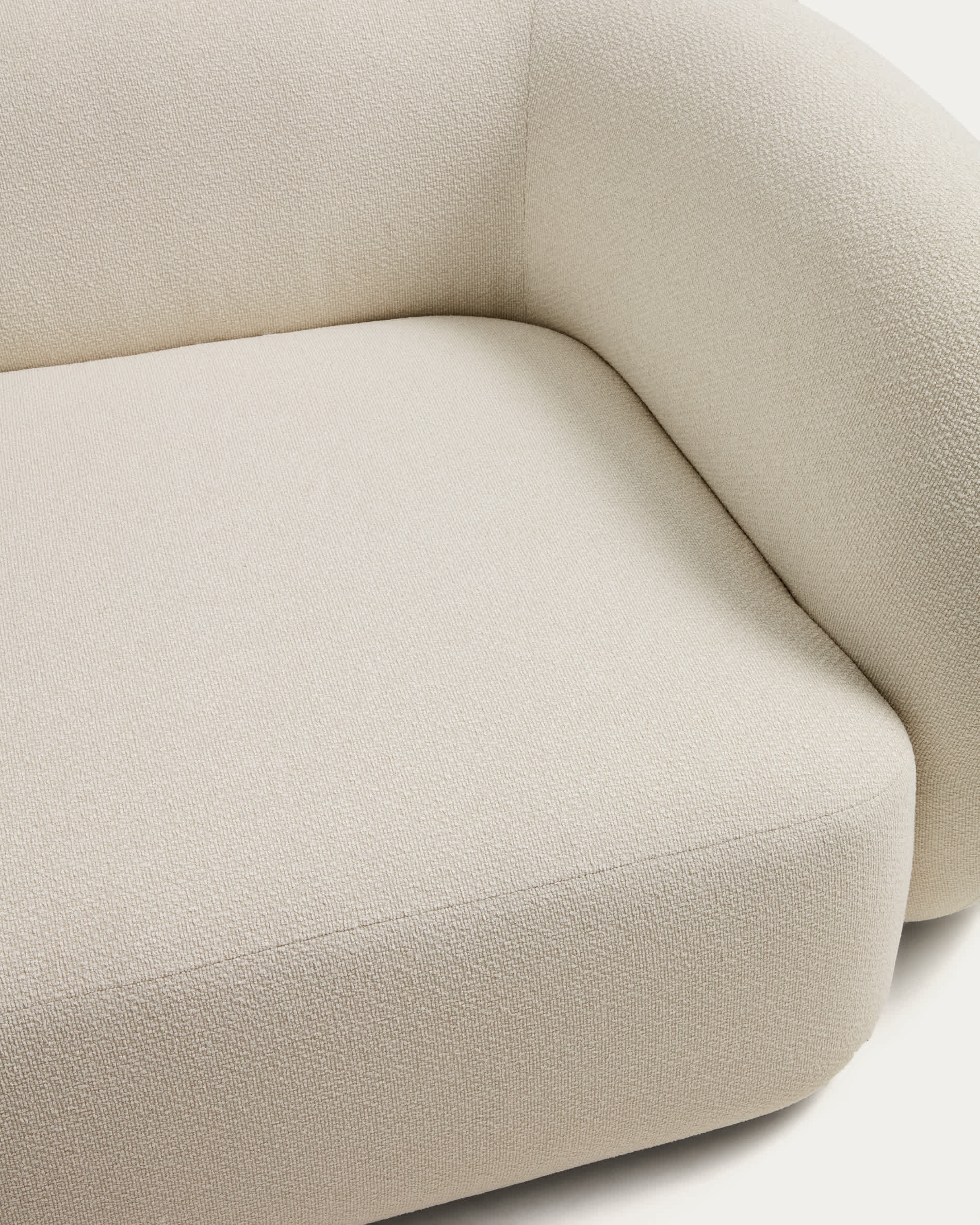 Martina fire-retardant ecru chenille 3-seater sofa 246 cm FSC Mix Credit