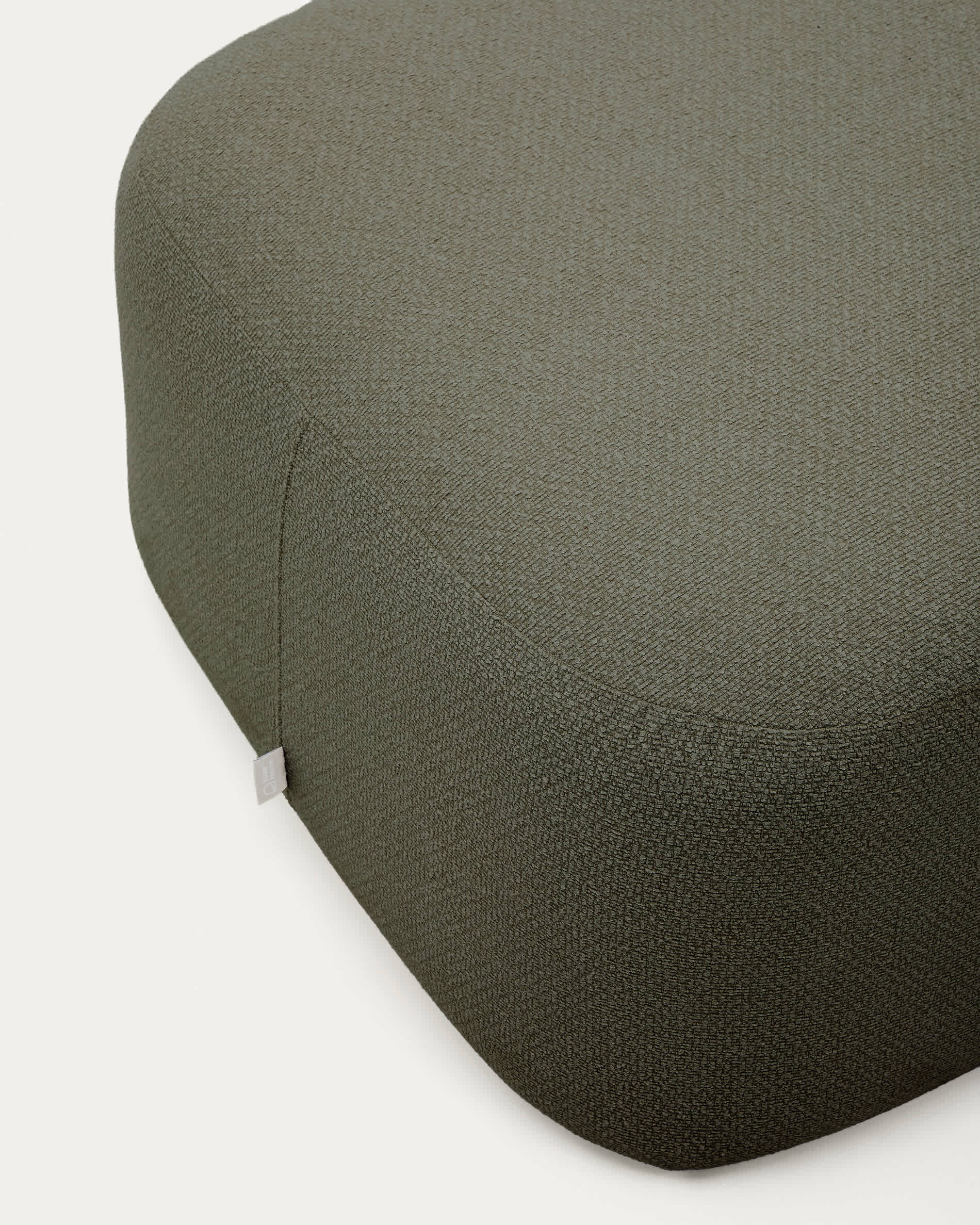 Martina fire-retardant green chenille footrest 123 x 85 cm