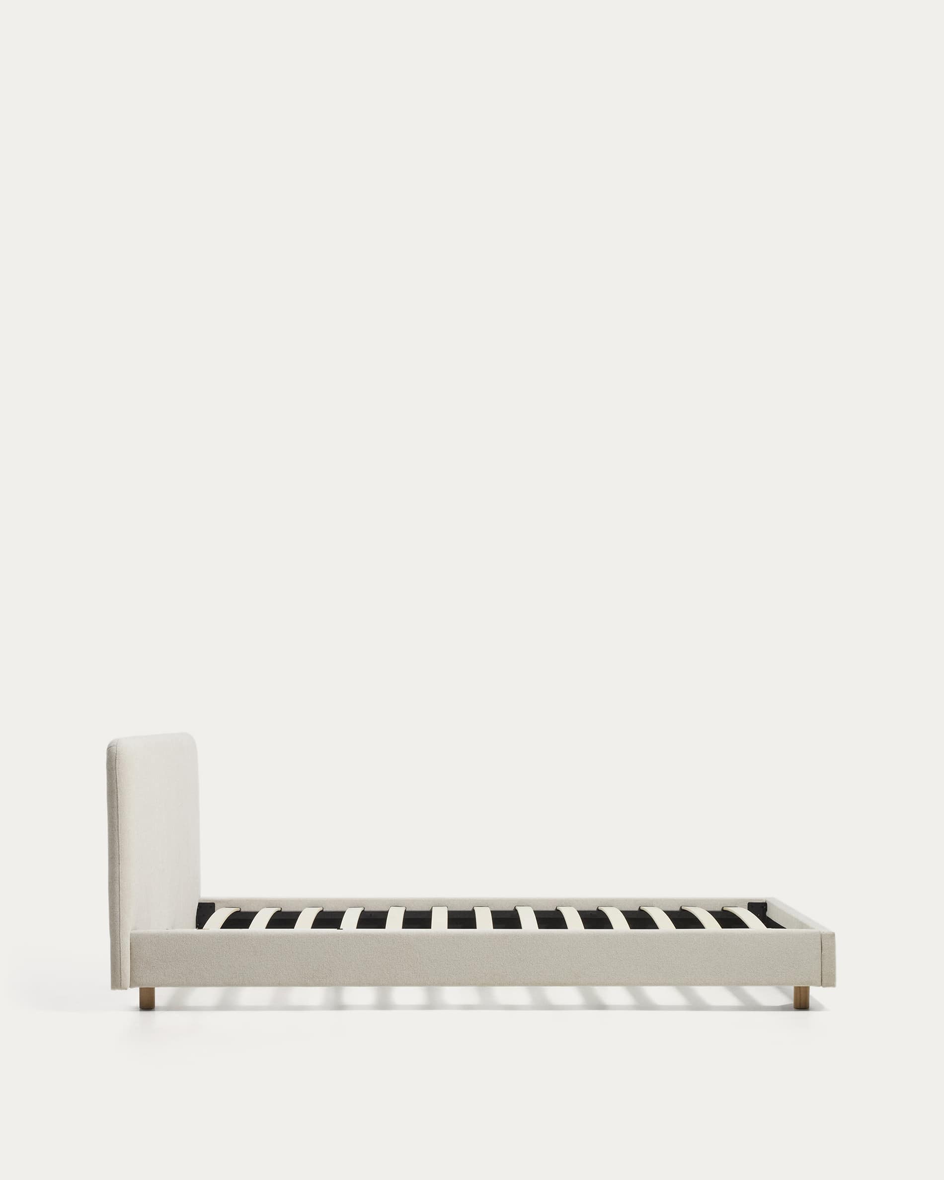 Selven beige chenille bed for 90 x 200cm mattress