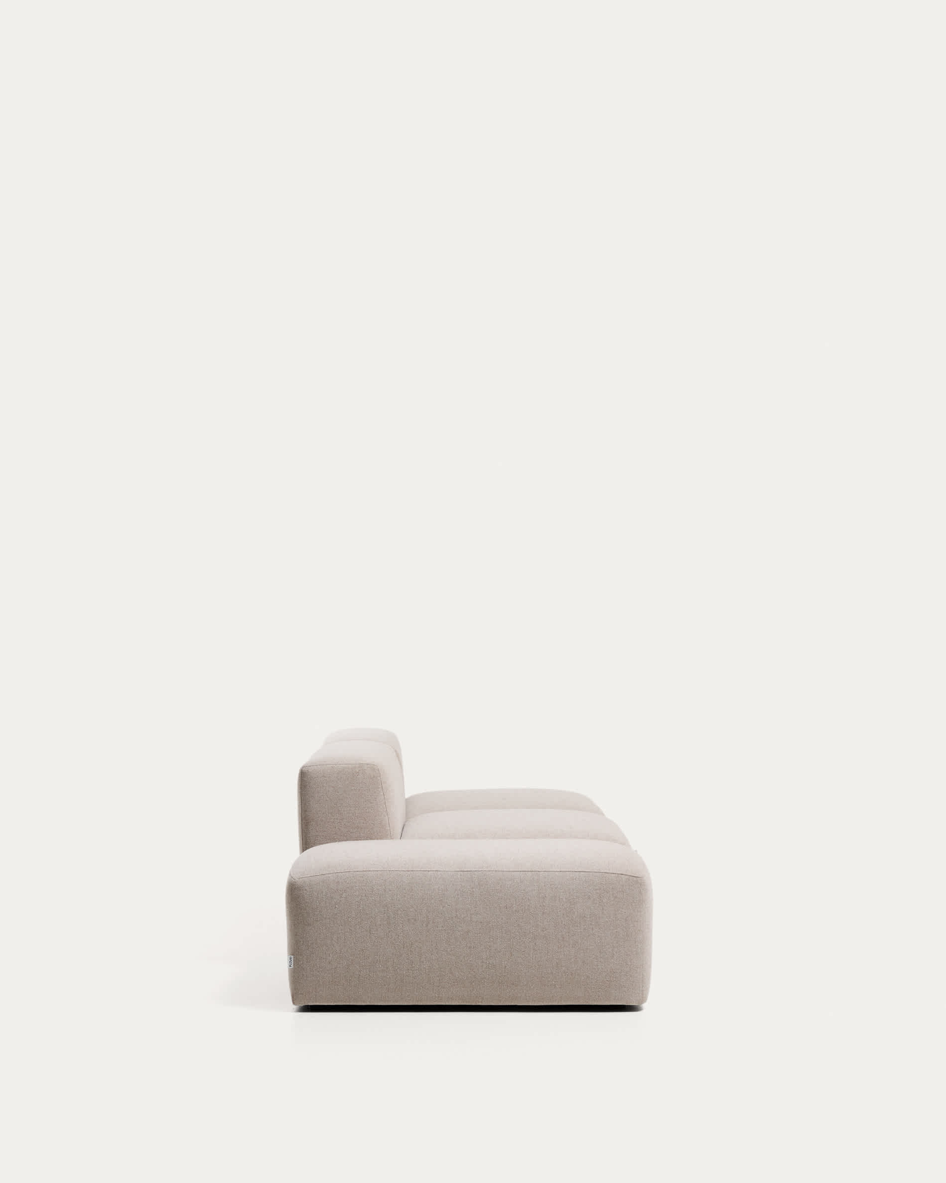 Blok 3-seater sofa with end pouffe in beige chenille 240cm FSC Mix Credit