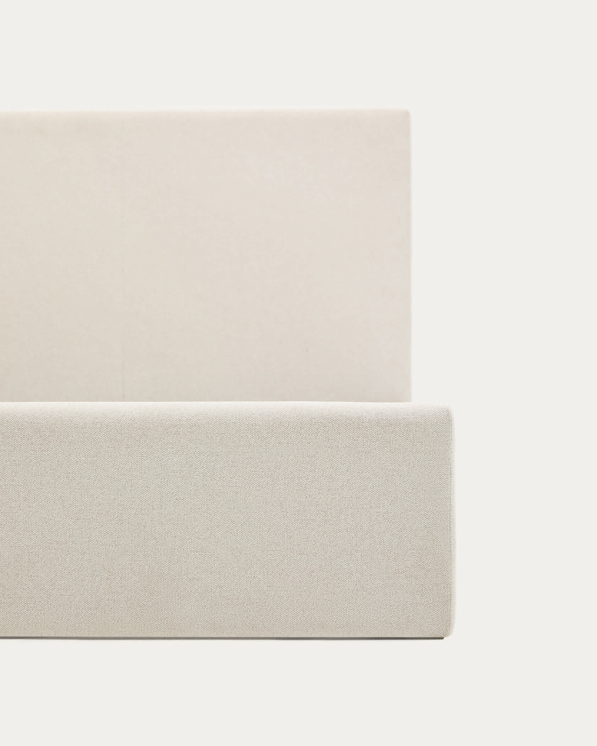Nahiri beige chenille lift-up storage bed for a 160 x 200 cm mattress