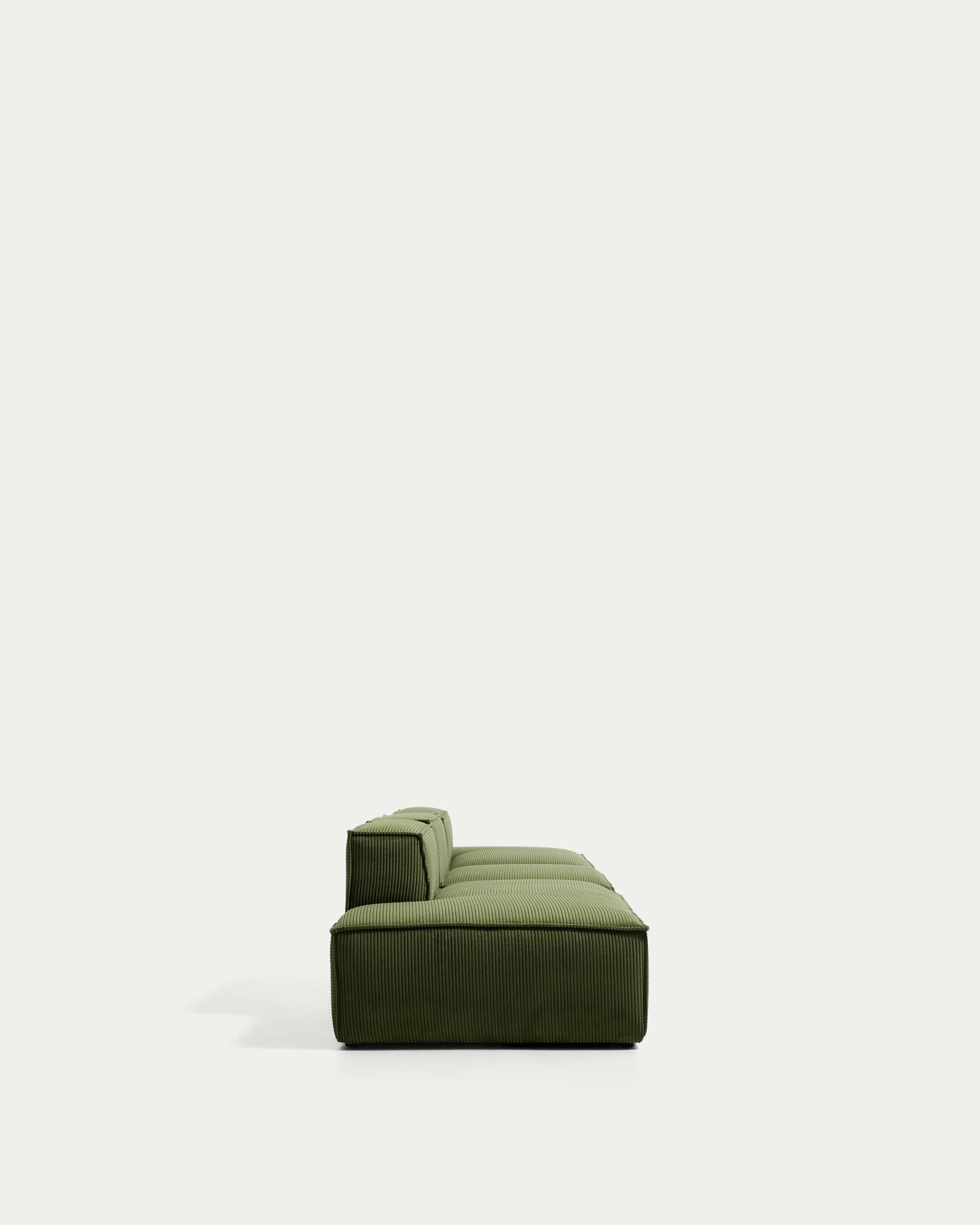 Blok 4-seater sofa in green thick corduroy 380cm FSC Mix Credit