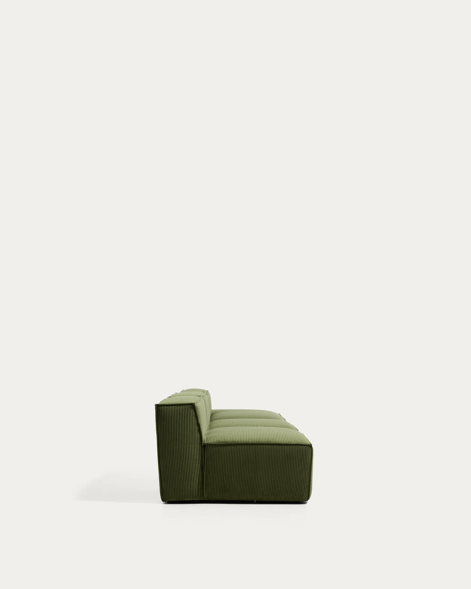 Blok 3-seater sofa with right terminal in green thick corduroy 325cm FSC Mix Credit
