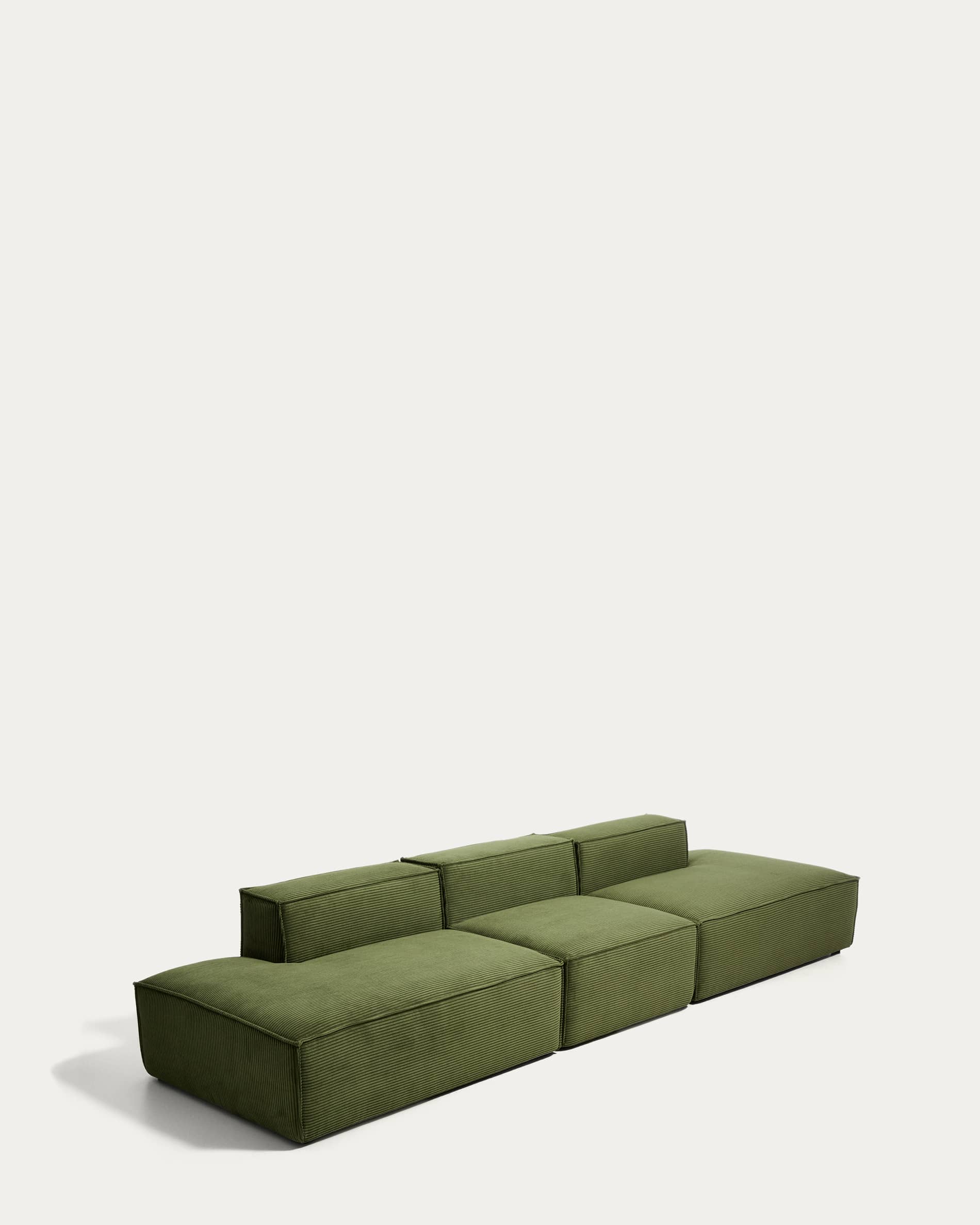 Blok 4-seater sofa in green thick corduroy 380cm FSC Mix Credit