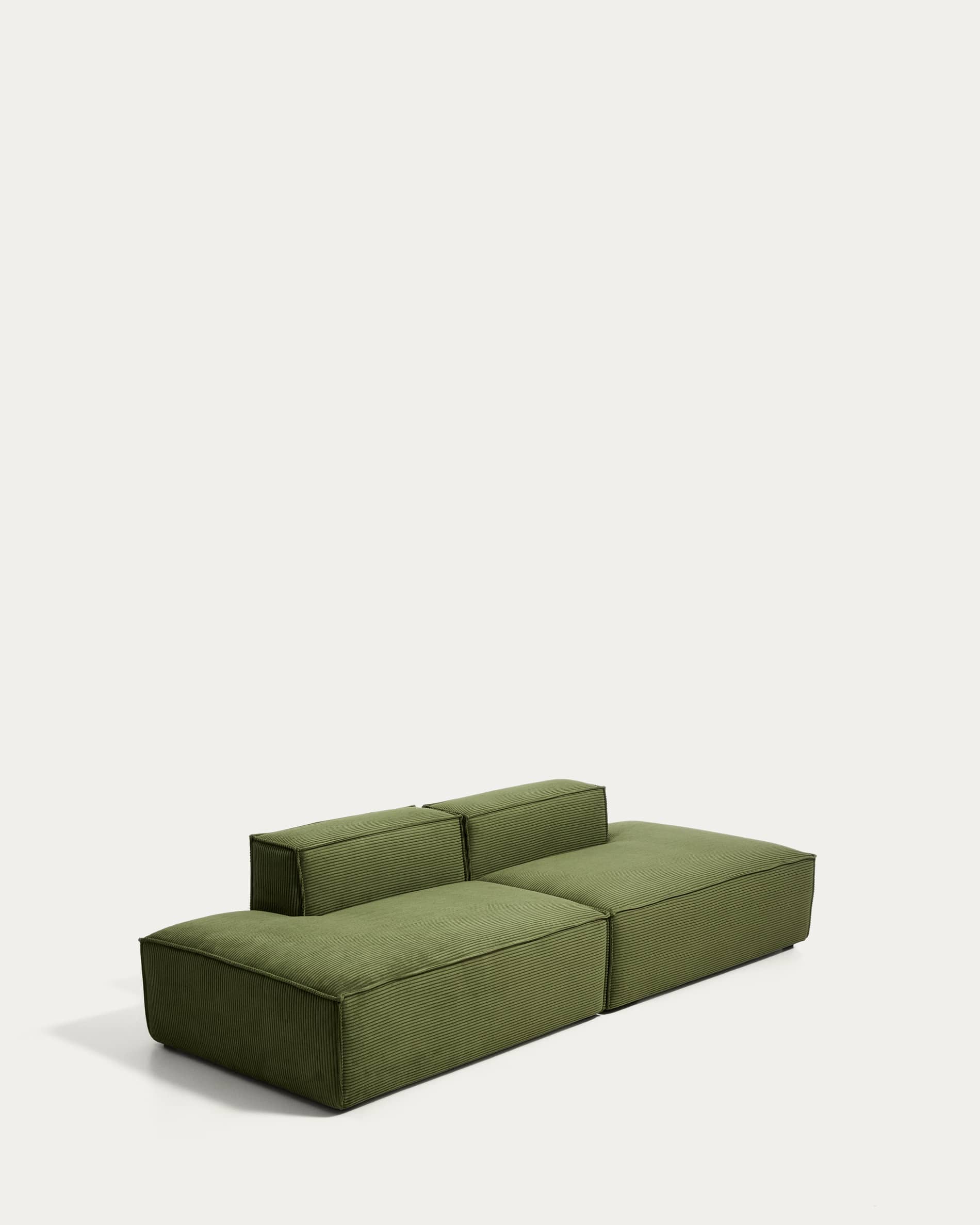 Blok 3-seater sofa in green thick corduroy 290cm FSC Mix Credit