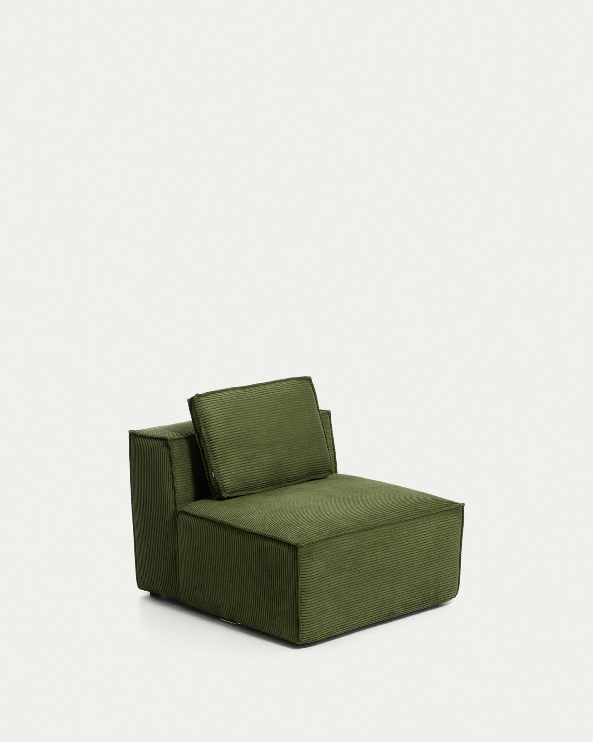 Blok green thick corduroy armchair 90cm FSC Mix Credit