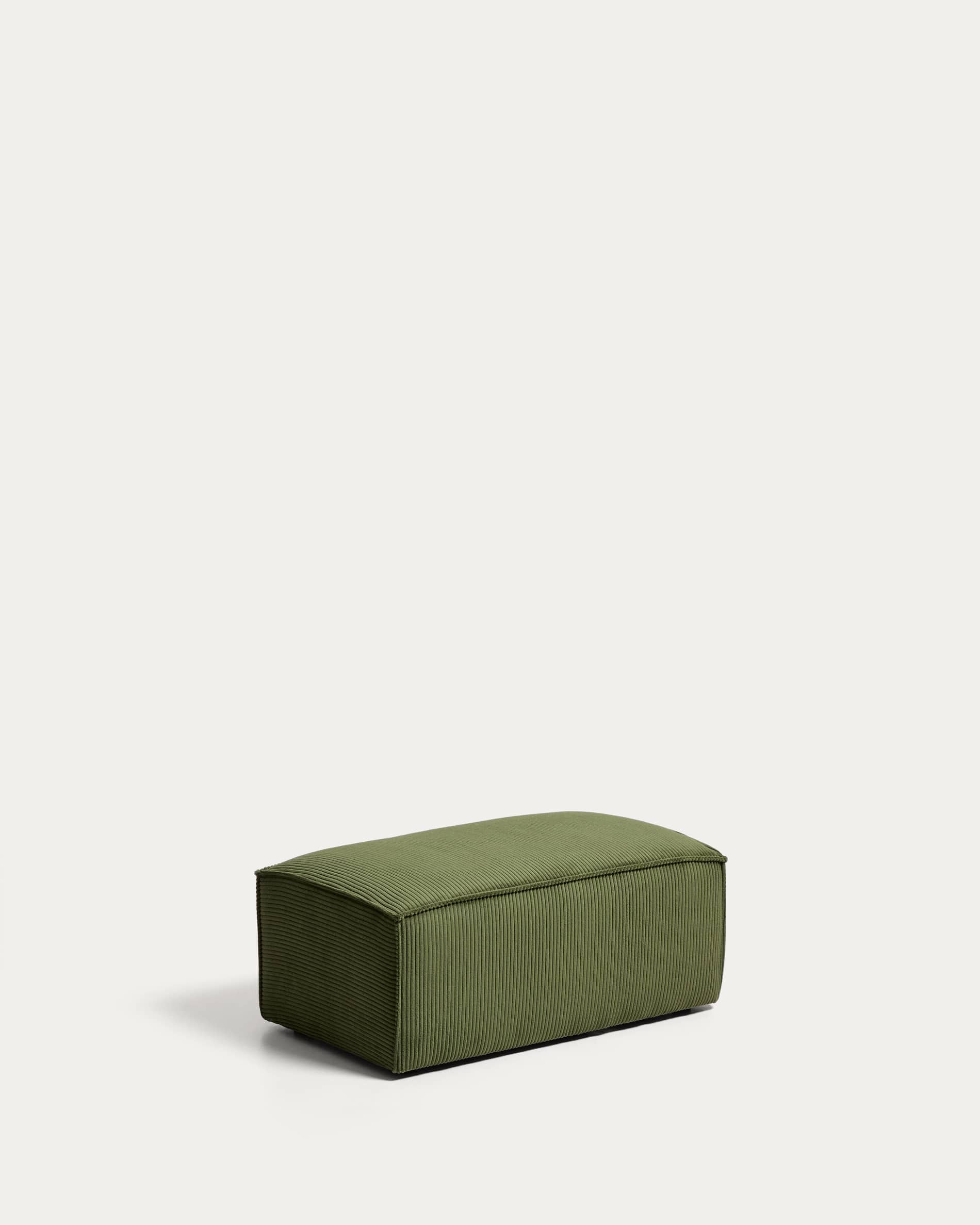 Blok green thick corduroy end pouffe 60x104cm FSC Mix Credit
