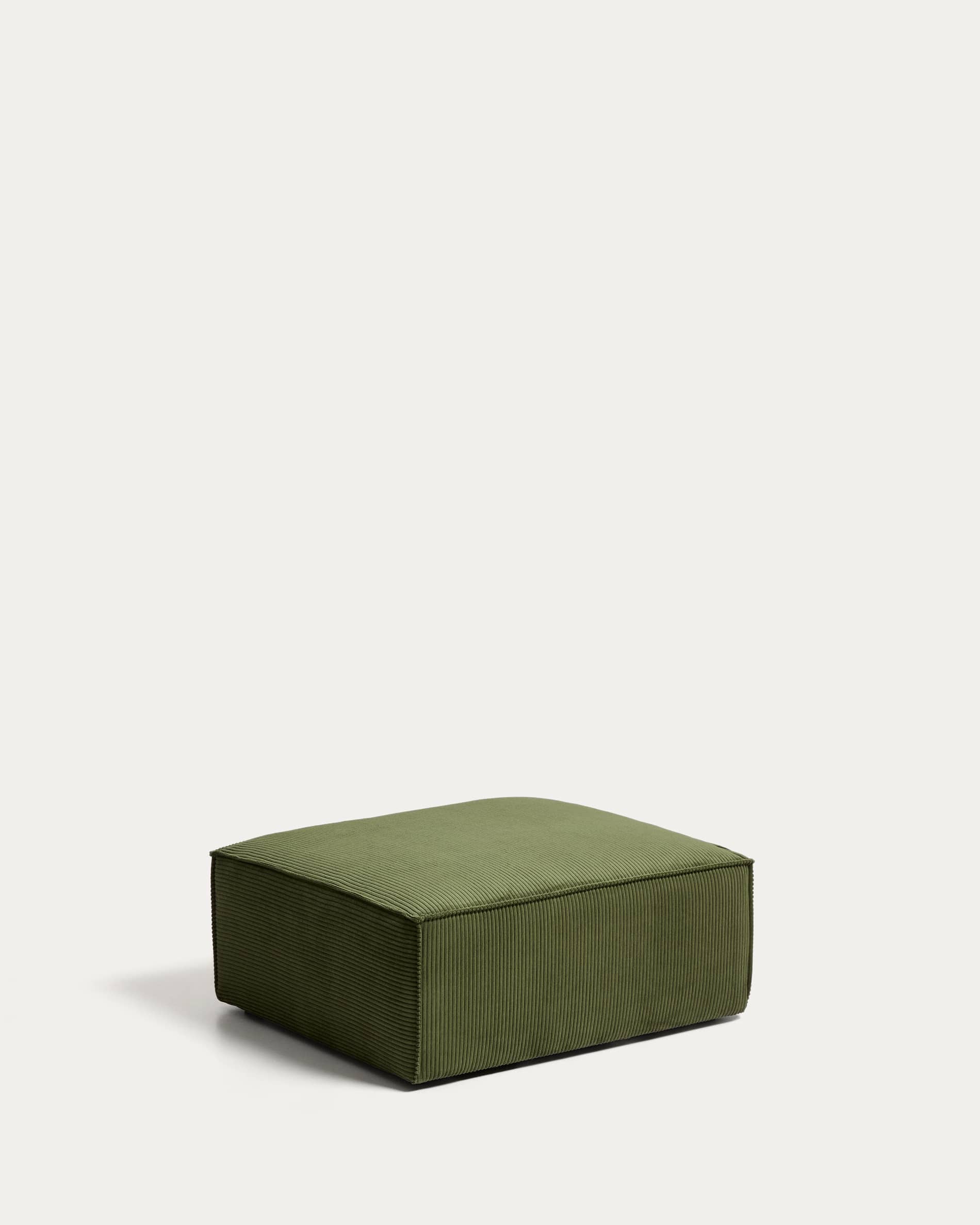 Blok green corduroy end pouffe 90x104cm FSC Mix Credit