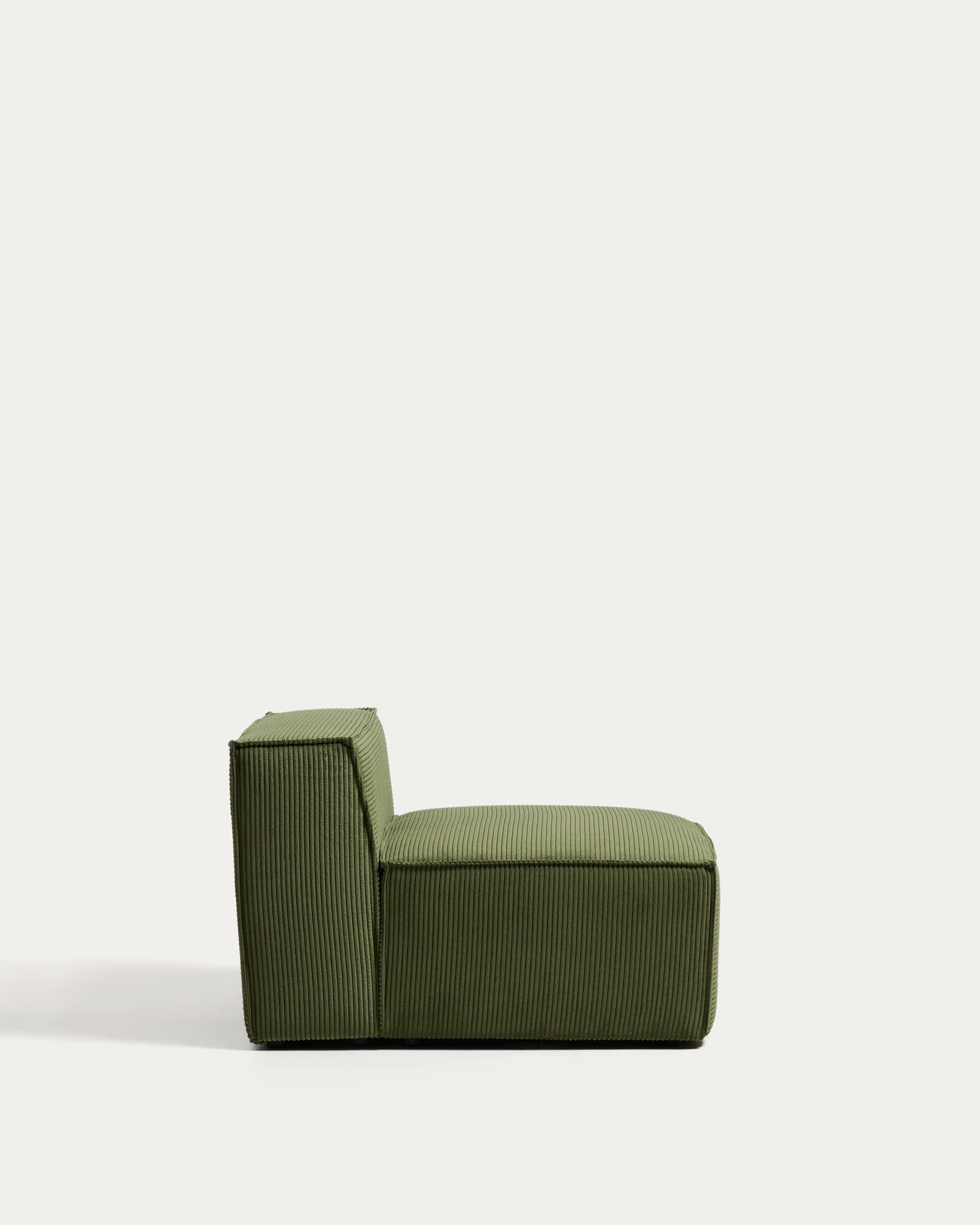 Blok green thick corduroy armchair 90cm FSC Mix Credit