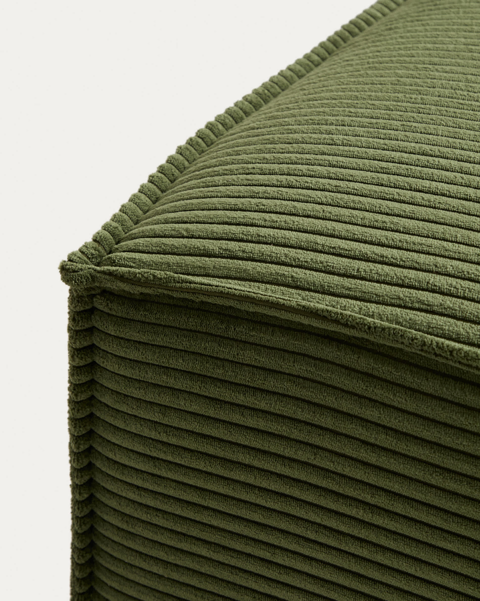 Blok green corduroy end pouffe 90x104cm FSC Mix Credit
