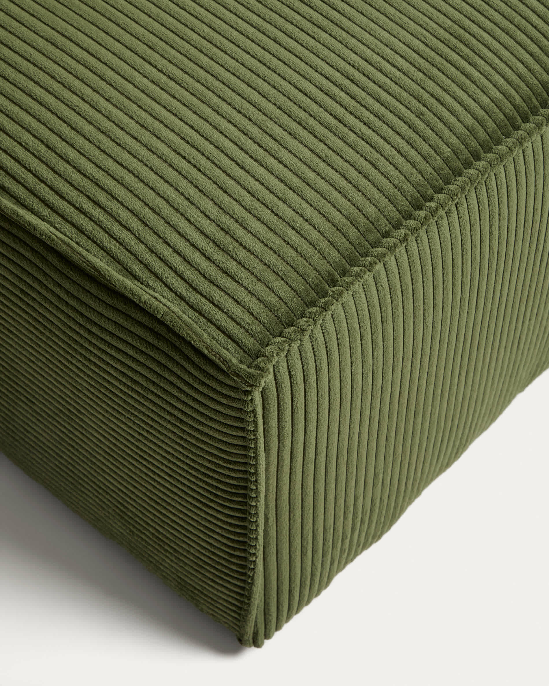 Blok green thick corduroy end pouffe 60x104cm FSC Mix Credit