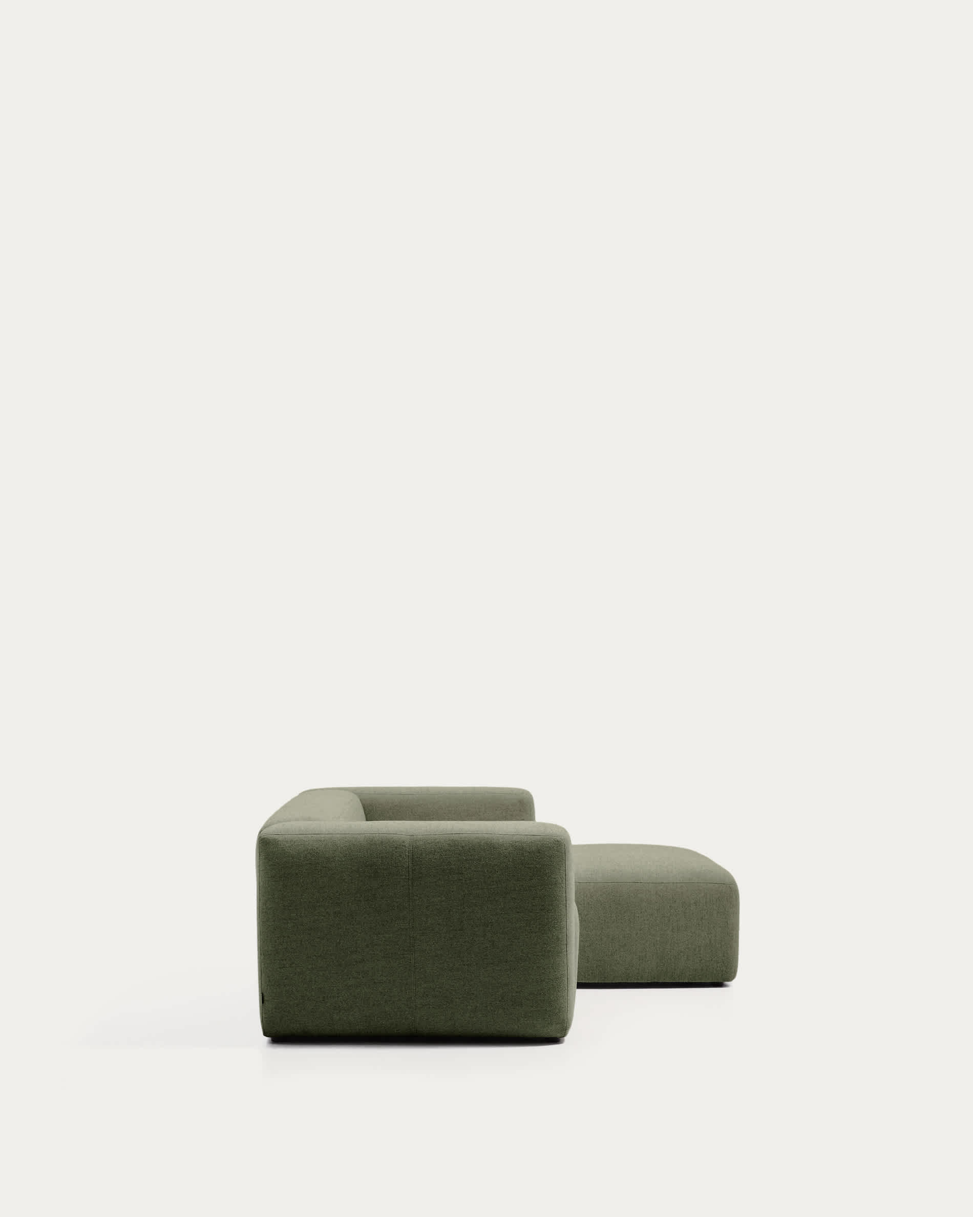 Blok 2-seater moss green chenille right chaise longue sofa 240cm FSC Mix Credit