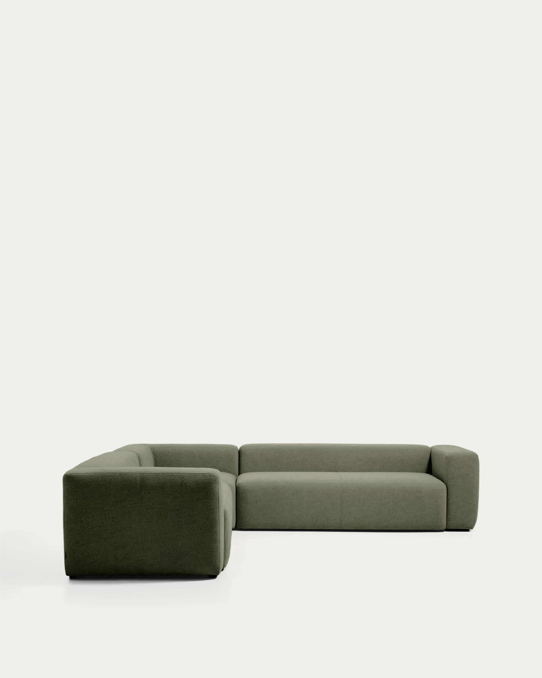 Blok moss green chenille 5-seater corner sofa 320 x 320cm FSC Mix Credit
