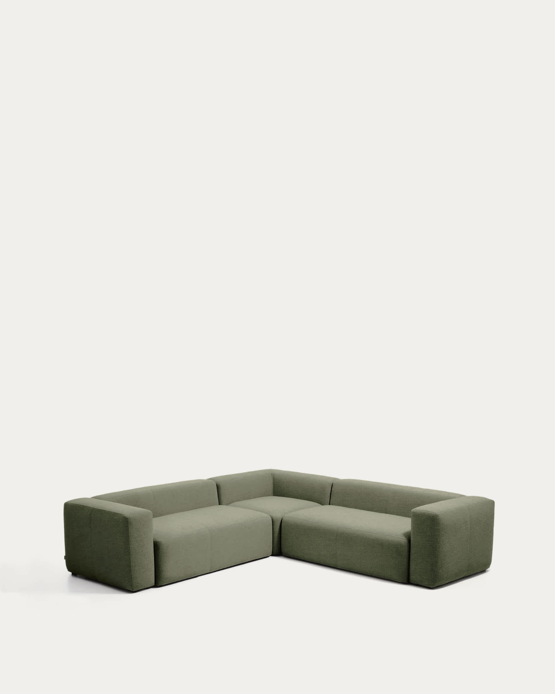Blok moss green chenille 4-seater corner sofa 290 x 290cm FSC Mix Credit