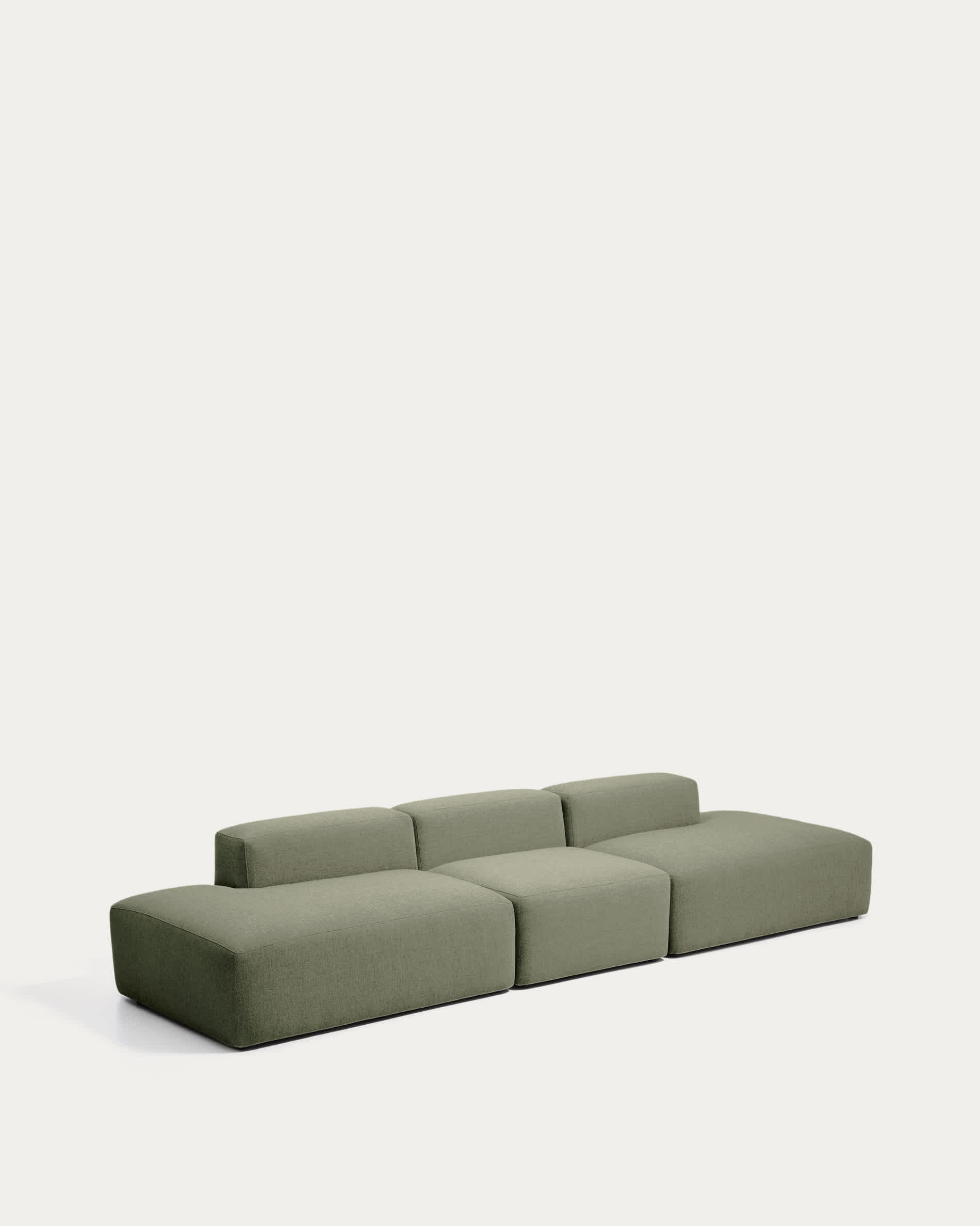 Blok 4-seater moss green chenille sofa 380cm FSC Mix Credit