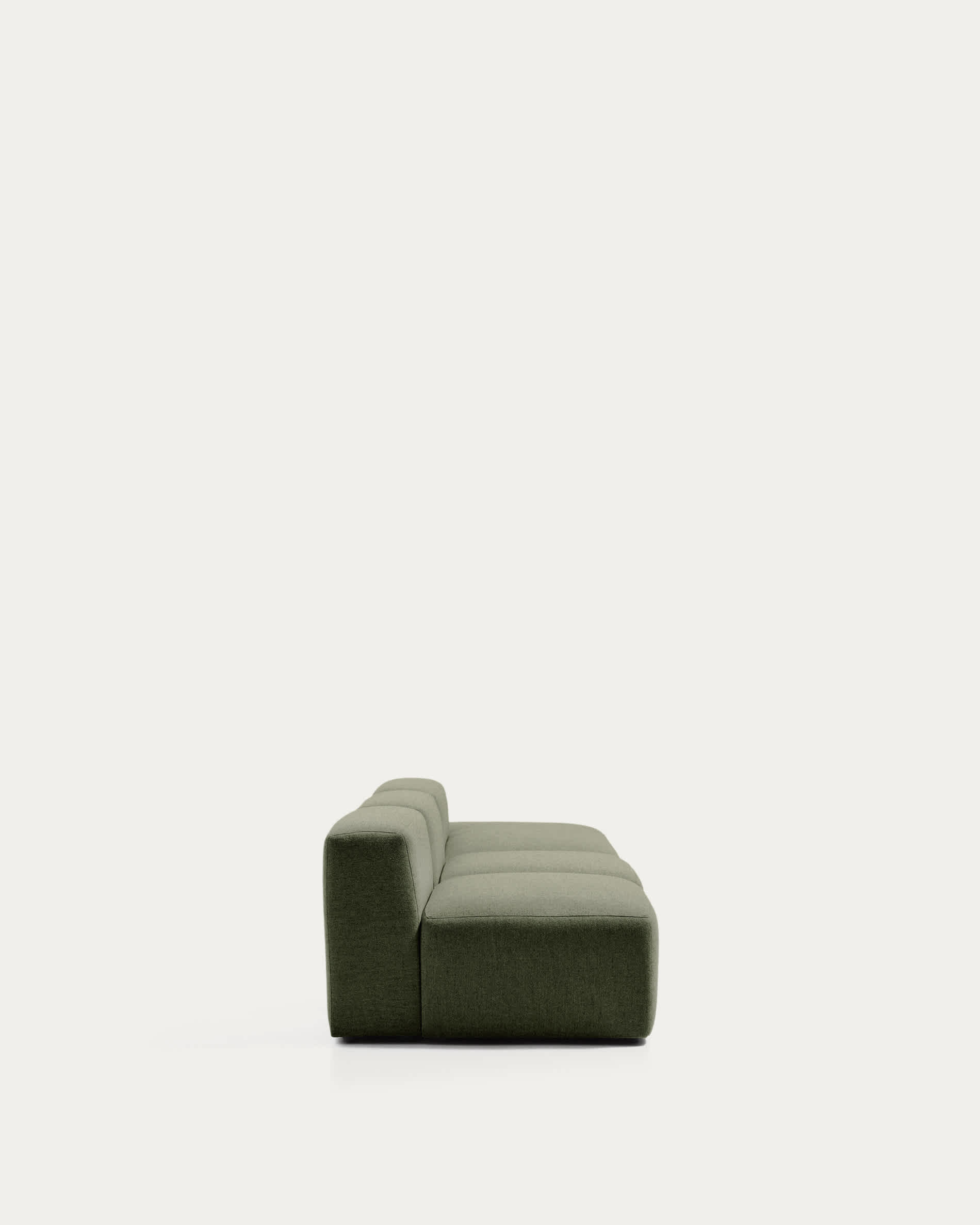 Blok moss green chenille 3-seater sofa with right terminal 325cm FSC Mix Credit