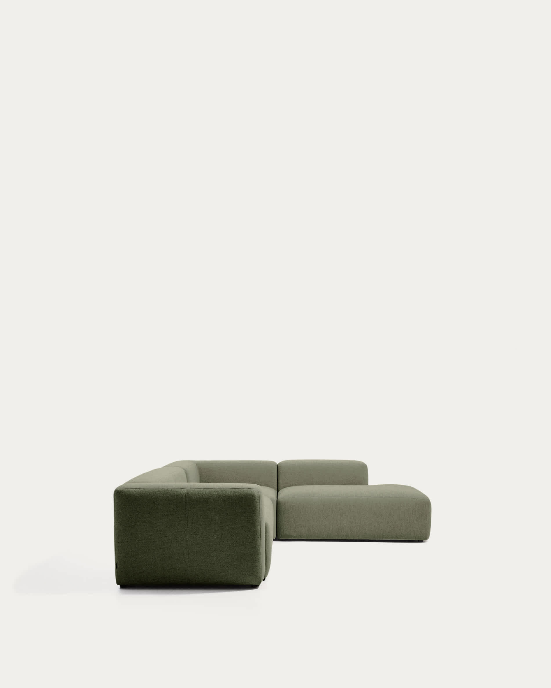 Blok moss green chenille 5-seater corner sofa with right terminal 320 x 255cm FSC Mix Credit