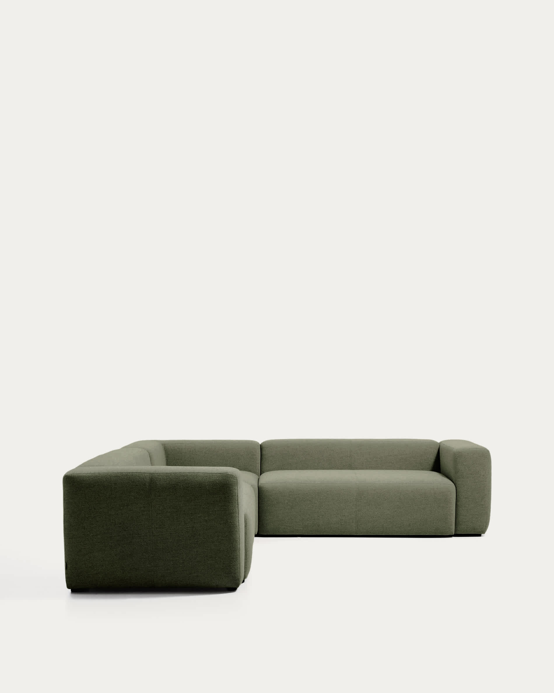 Blok moss green chenille 5-seater corner sofa 320 x 290cm/290 x 320cm FSC Mix Credit