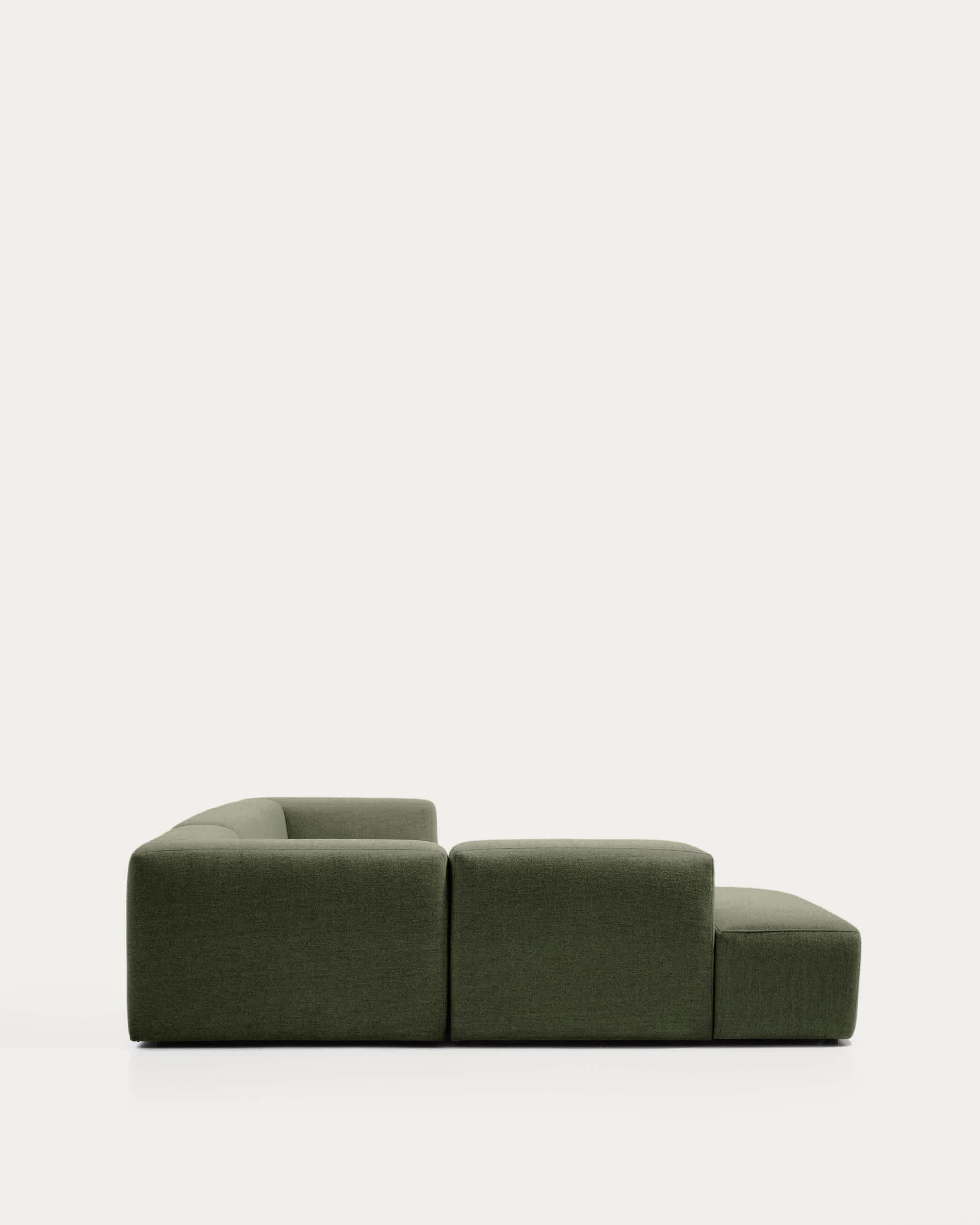 Blok moss green chenille 5-seater corner sofa with left terminal 255 x 320cm FSC Mix Credit