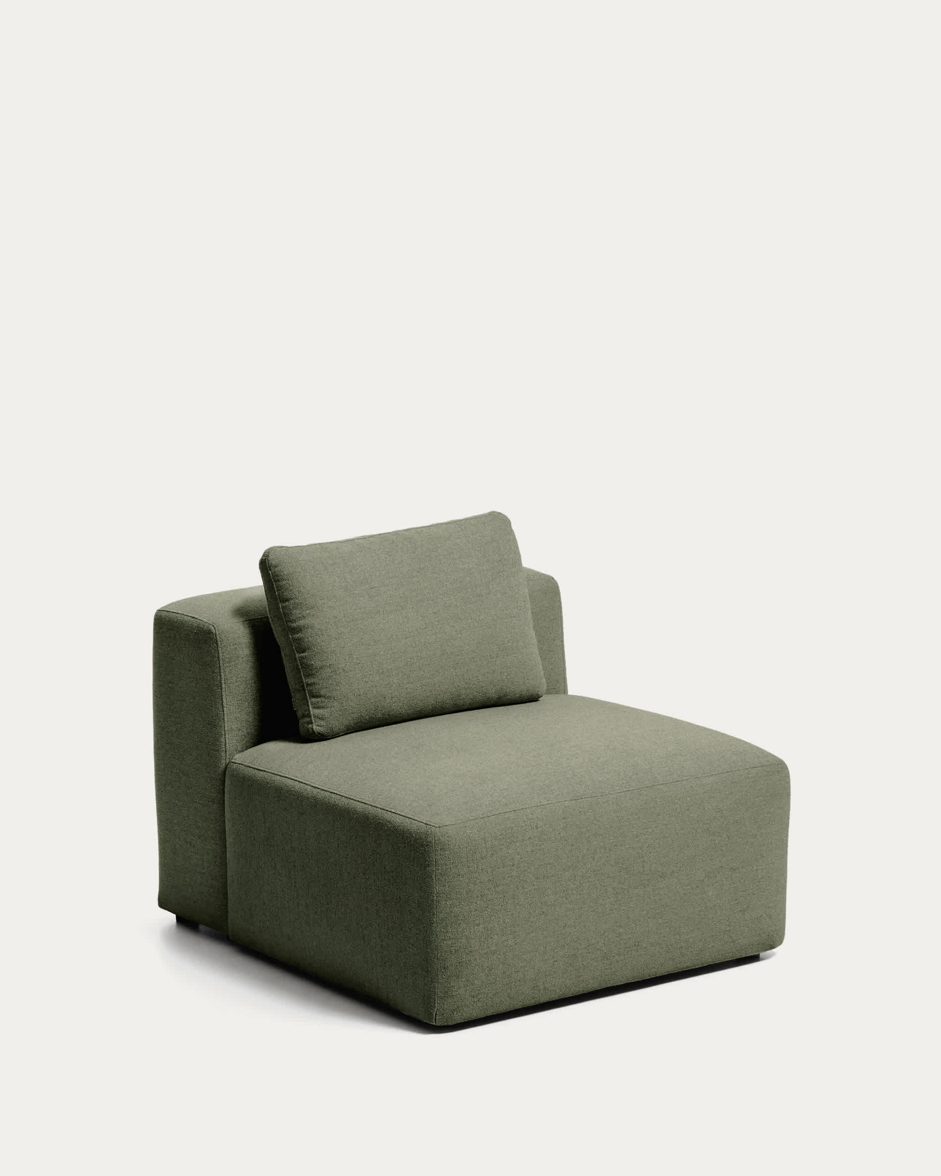 Blok moss green chenille armchair 90cm FSC Mix Credit