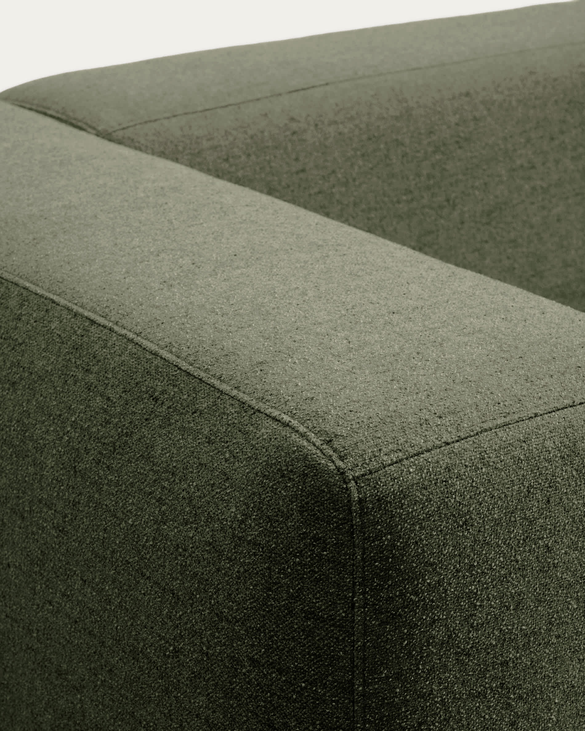 Blok 4-seater moss green chenille right chaise longue sofa 330cm FSC Mix Credit