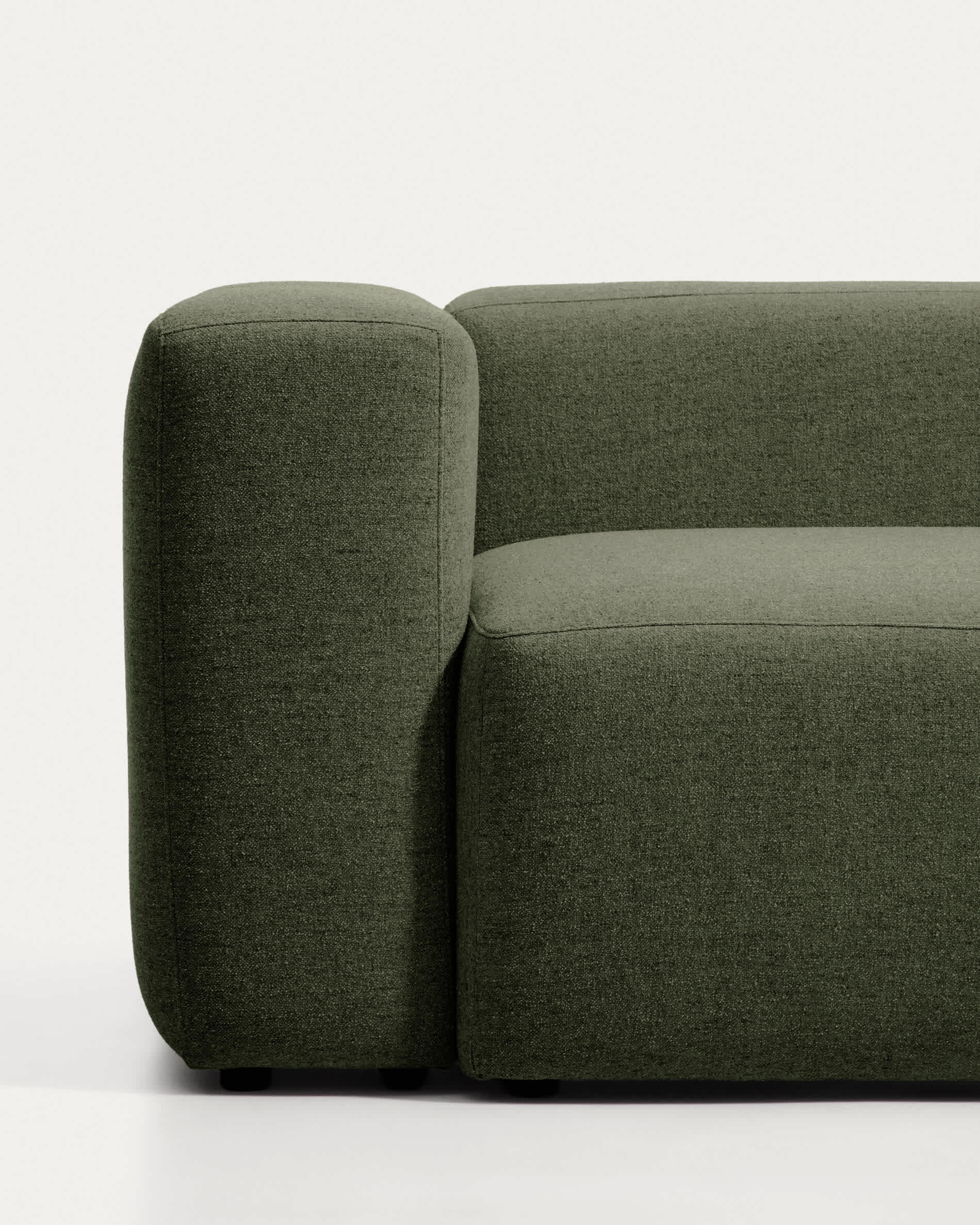 Blok moss green chenille 5-seater corner sofa 320 x 320cm FSC Mix Credit