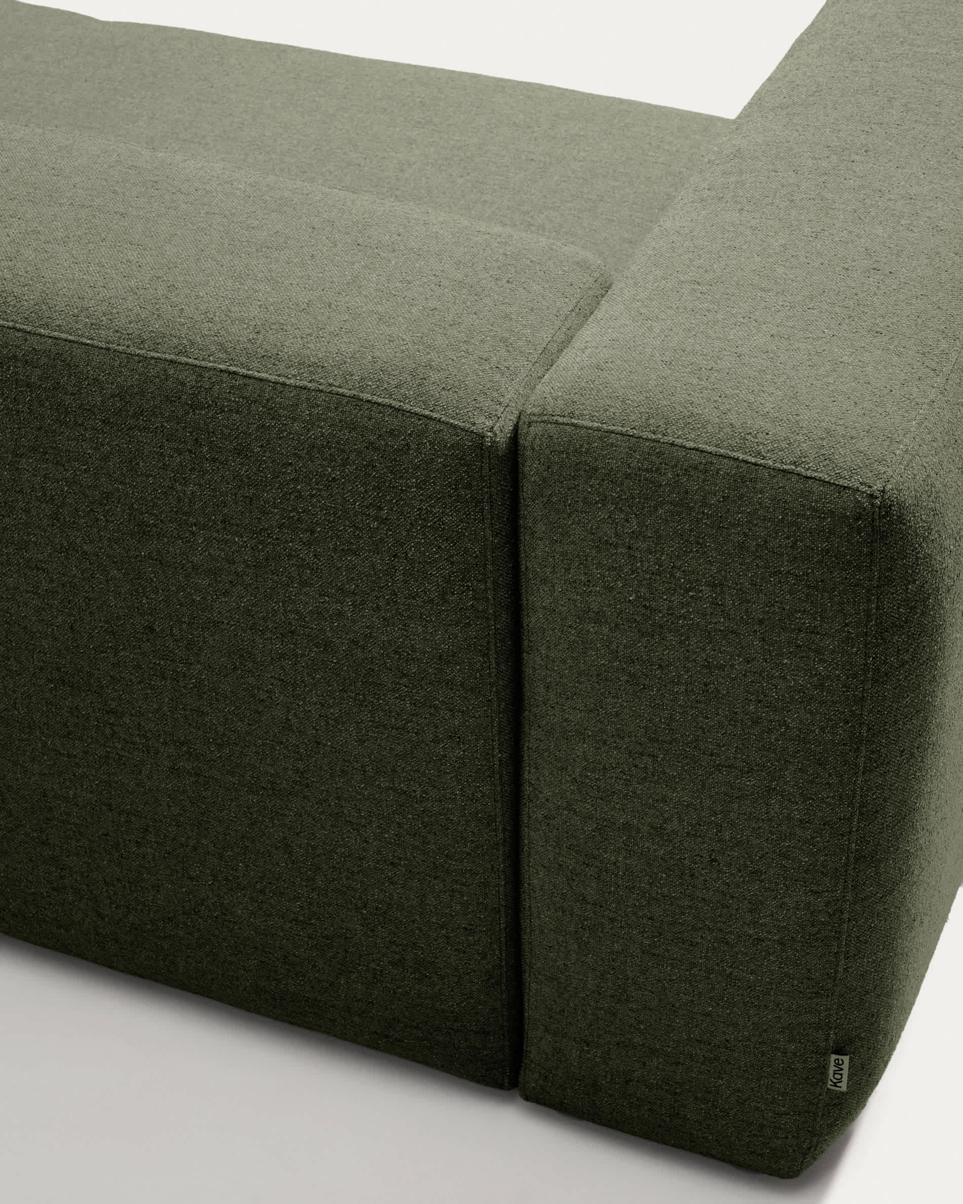 Blok moss green chenille 4-seater corner sofa 290 x 290cm FSC Mix Credit