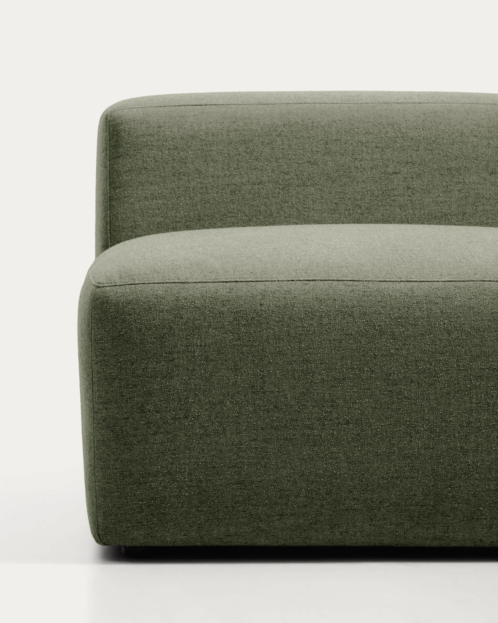 Blok moss green chenille 3-seater sofa with right terminal 325cm FSC Mix Credit