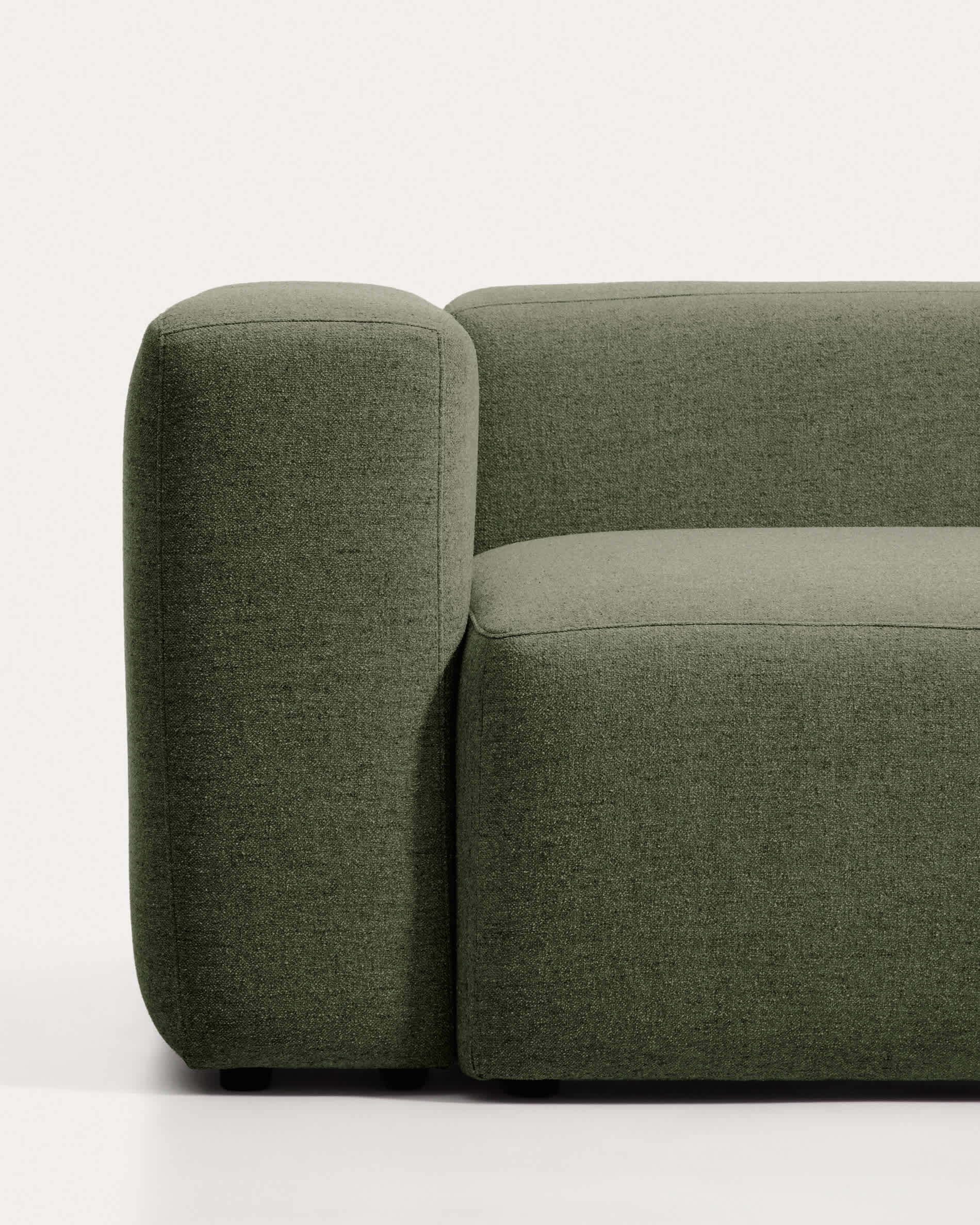 Blok moss green chenille 5-seater corner sofa with right terminal 320 x 255cm FSC Mix Credit