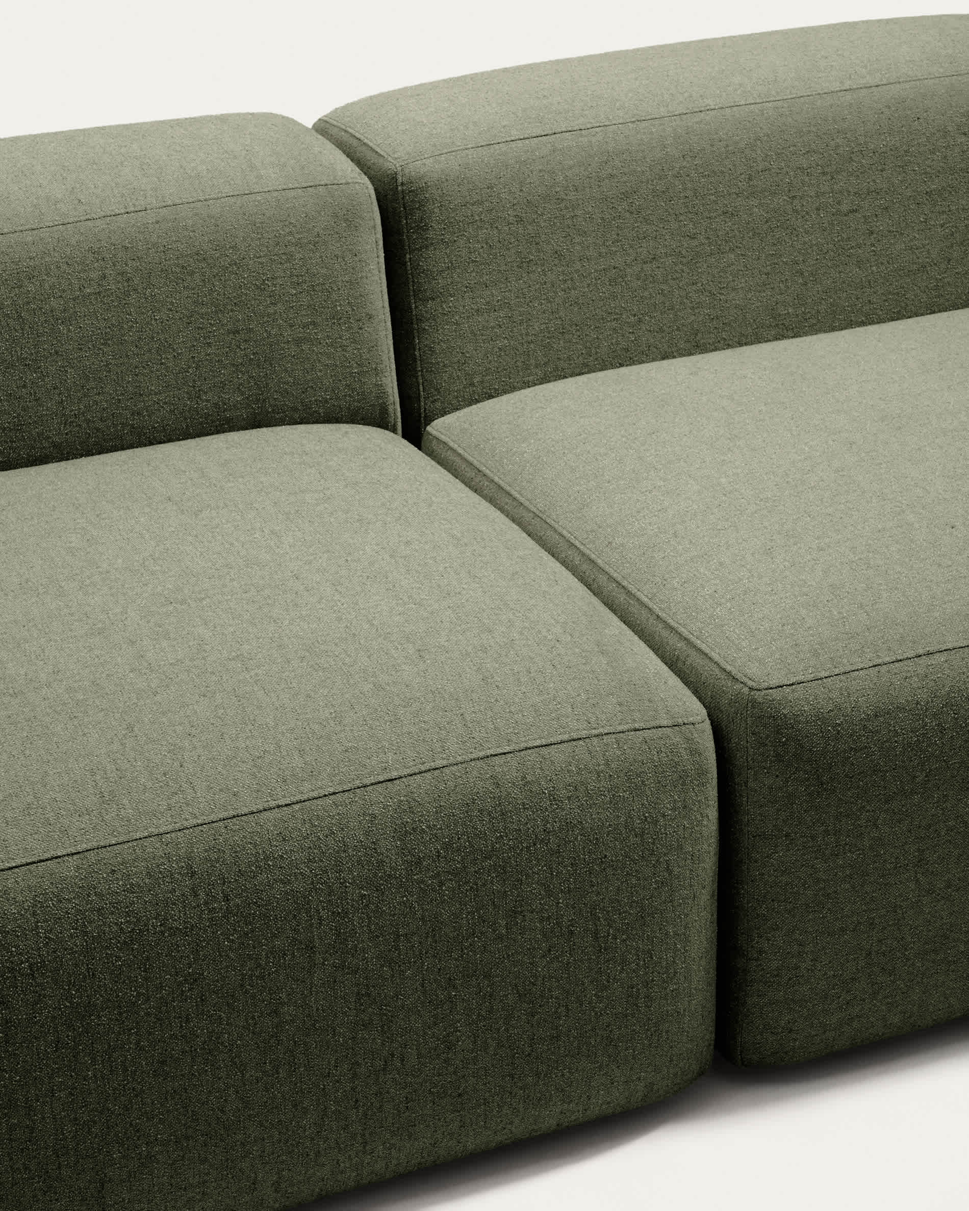 Blok 4-seater moss green chenille sofa 380cm FSC Mix Credit