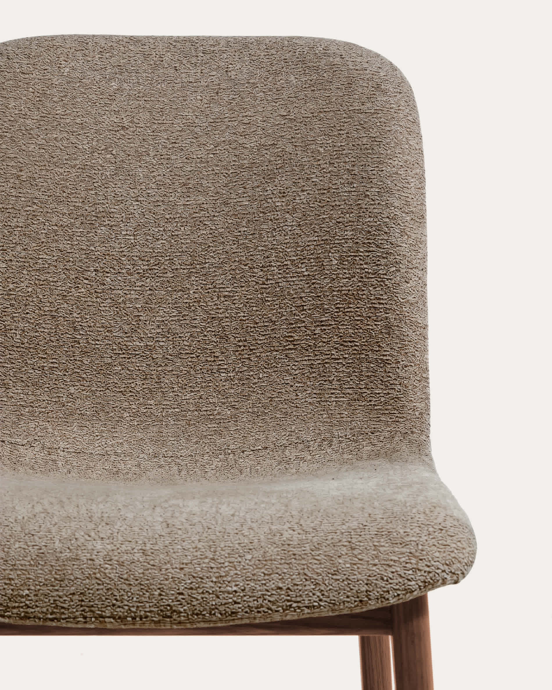 Elnor chair in brown chenille with solid oak wood legs in a walnut finish