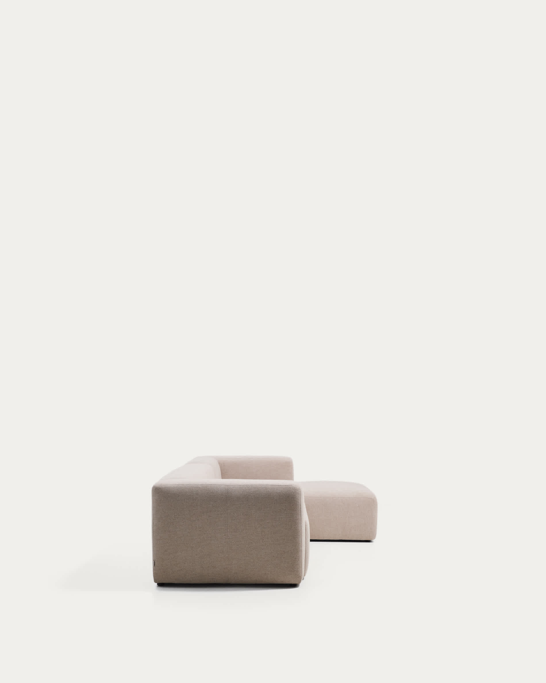Blok 4-seater beige chenille right chaise longue sofa 330cm FSC Mix Credit