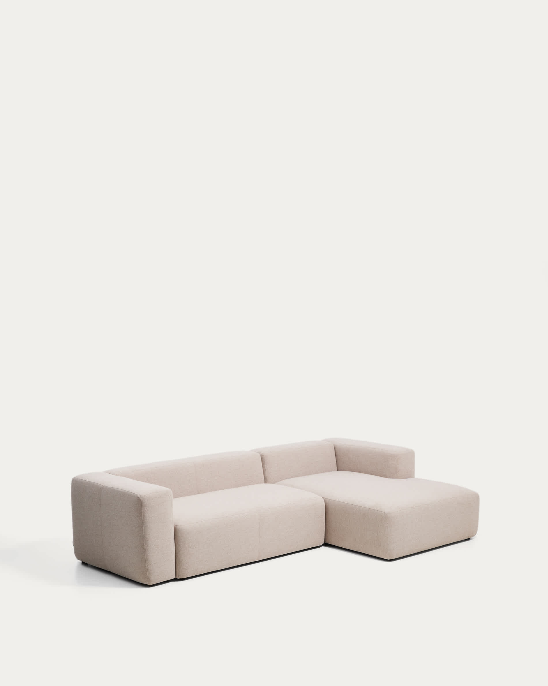 Blok 3-seater sofa with right chaise longue in beige chenille 300cm FSC Mix Credit