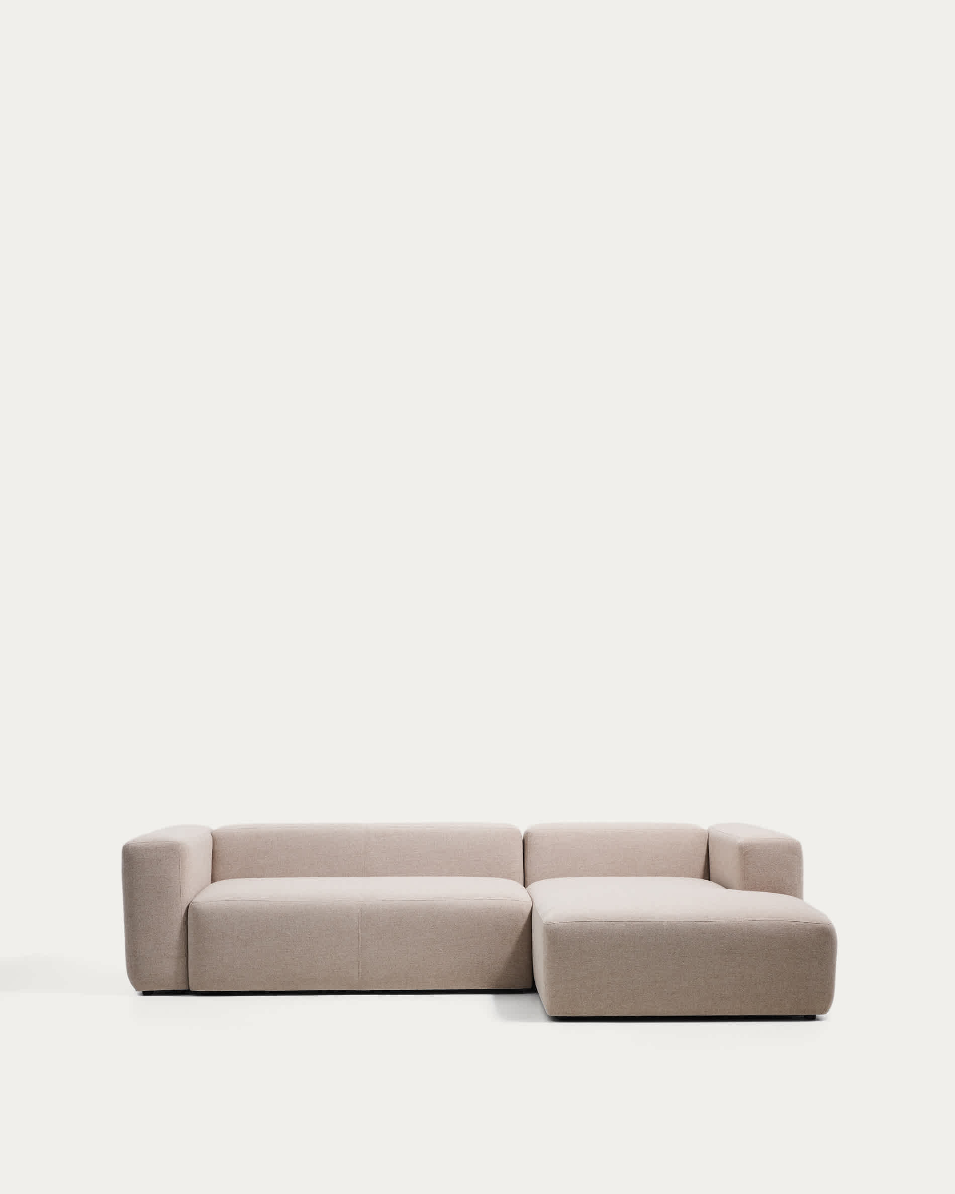 Blok 3-seater sofa with right chaise longue in beige chenille 300cm FSC Mix Credit