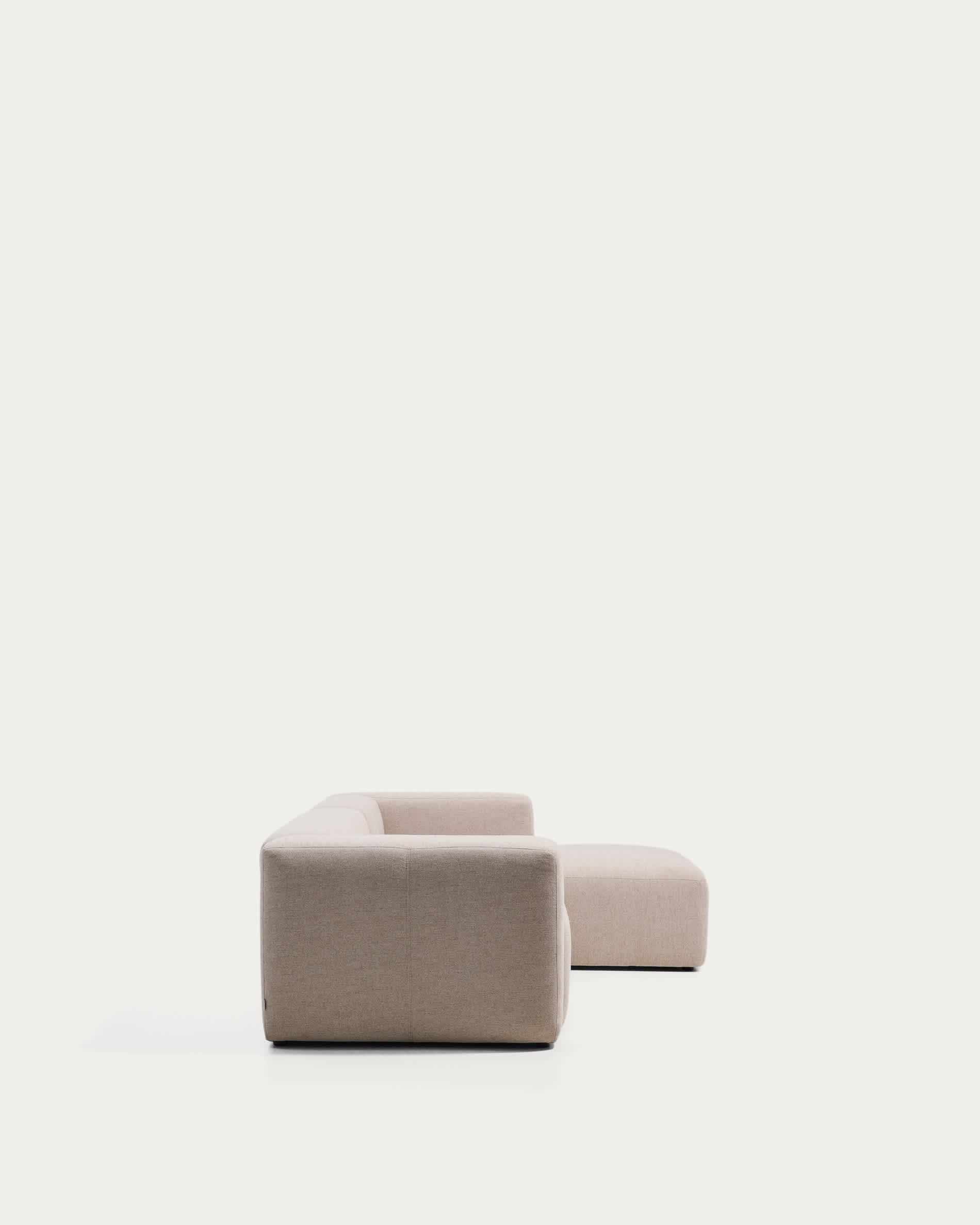 Blok 3-seater sofa with right chaise longue in beige chenille 300cm FSC Mix Credit