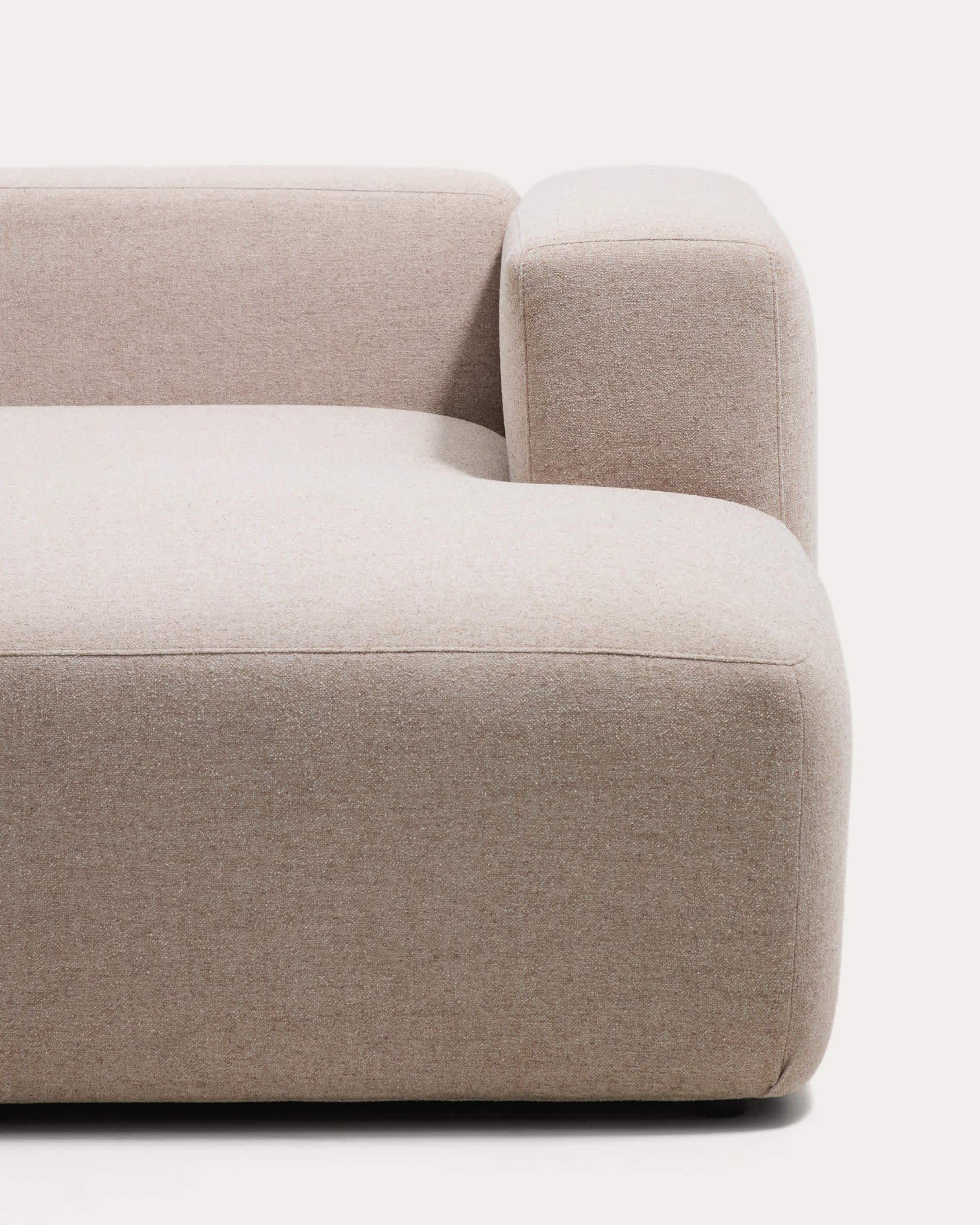 Blok 4-seater beige chenille right chaise longue sofa 330cm FSC Mix Credit