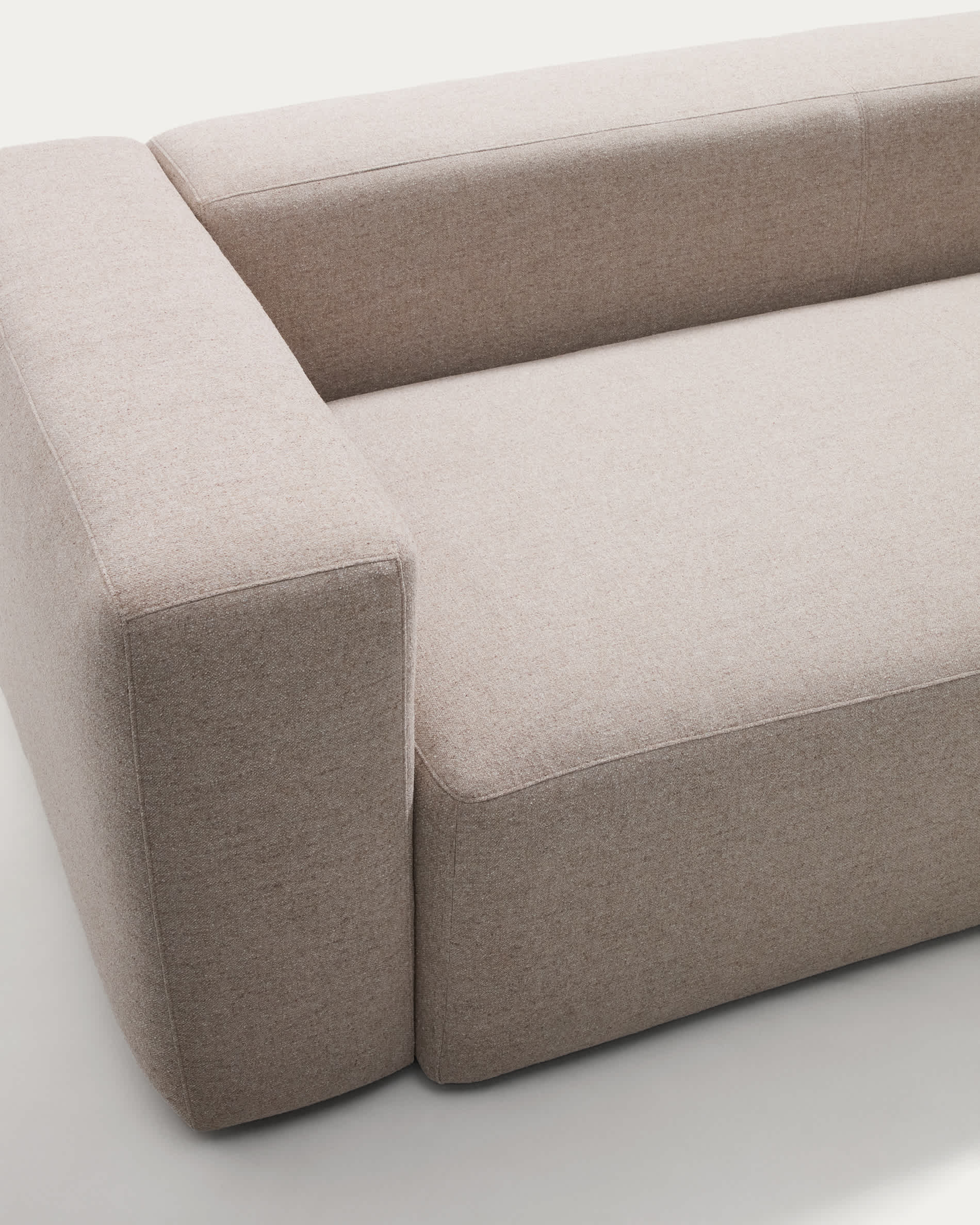 Blok 4-seater beige chenille right chaise longue sofa 330cm FSC Mix Credit